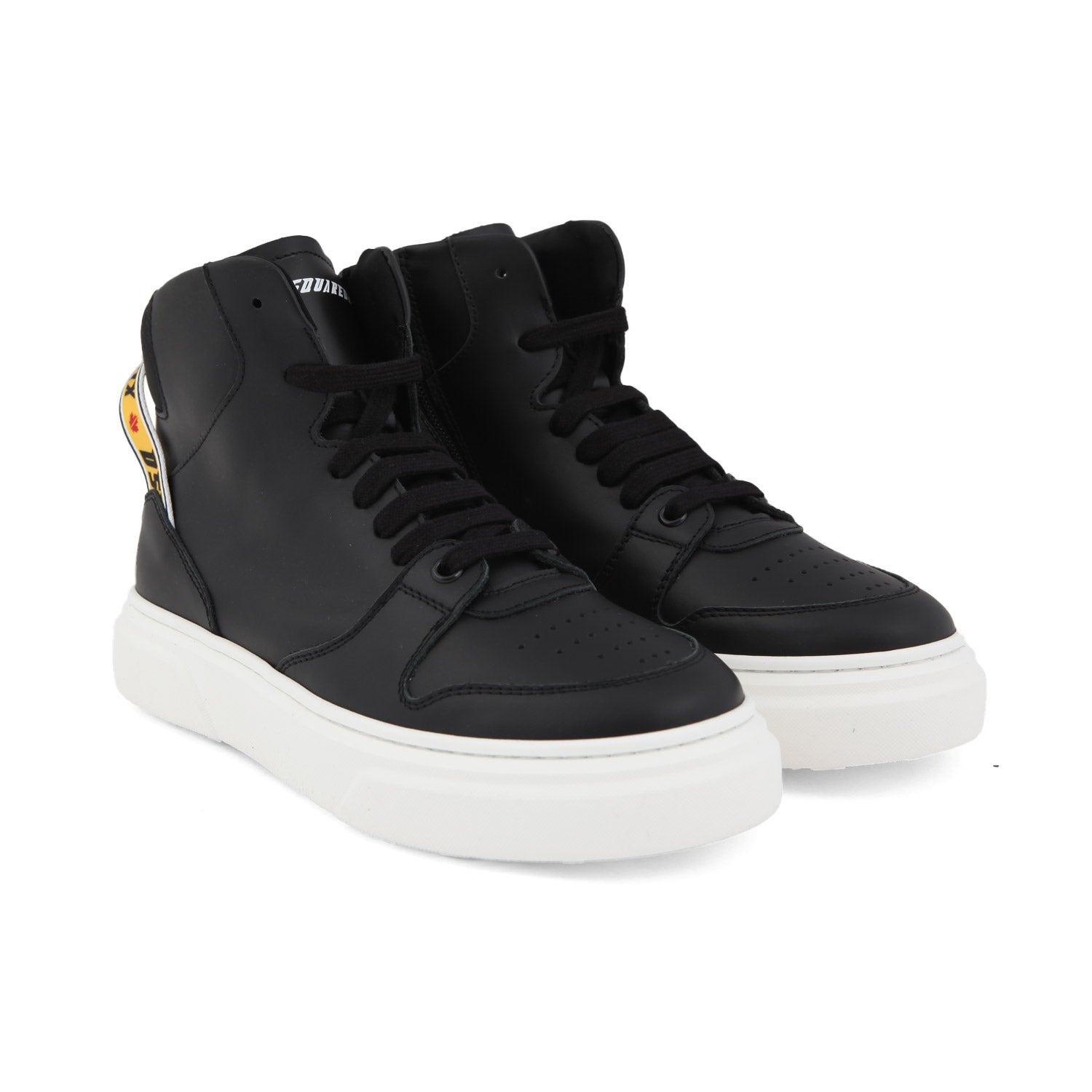 SNEAKER HIGH-TOP UNISEX NERA CON SUOLA BIANCA - annameglio.com abbigliamento moda