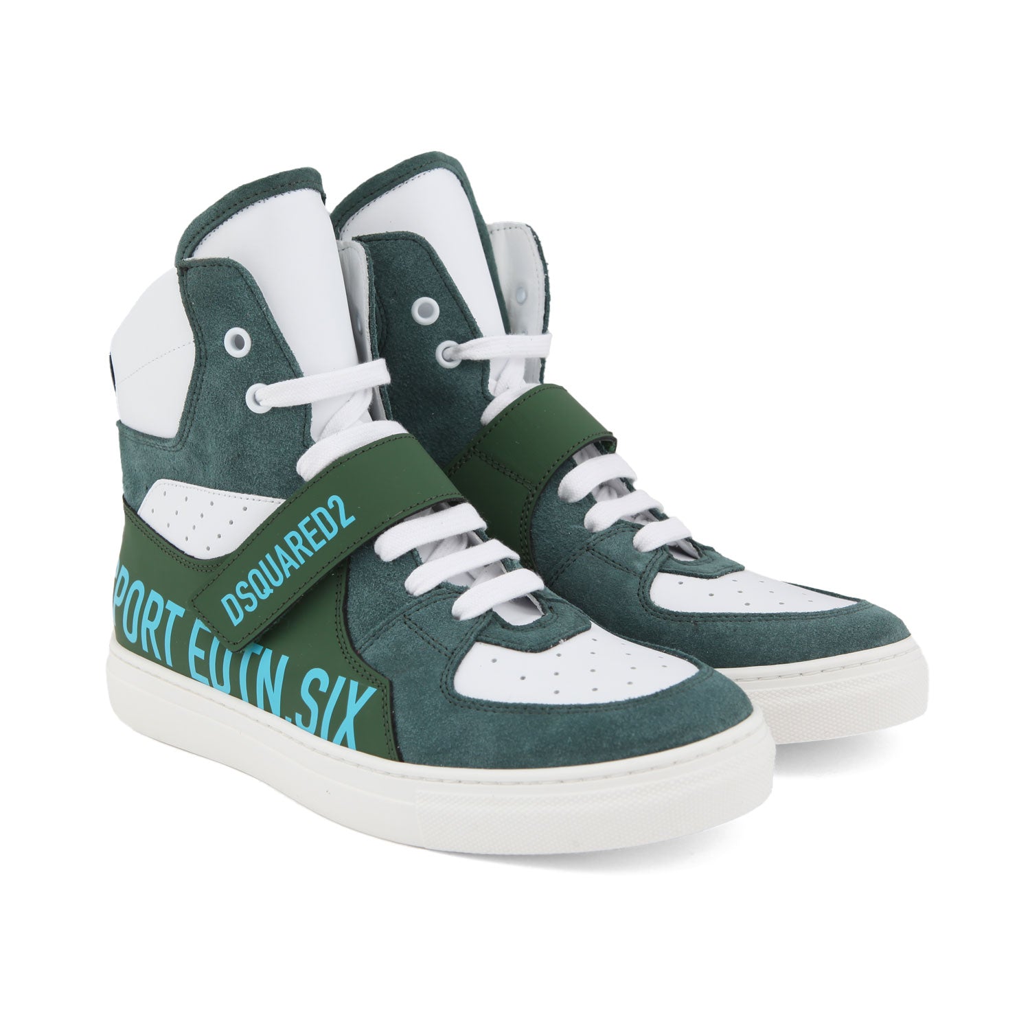 SNEAKER HIGH-TOP UNISEX VERDE E BIANCA - annameglio.com abbigliamento moda