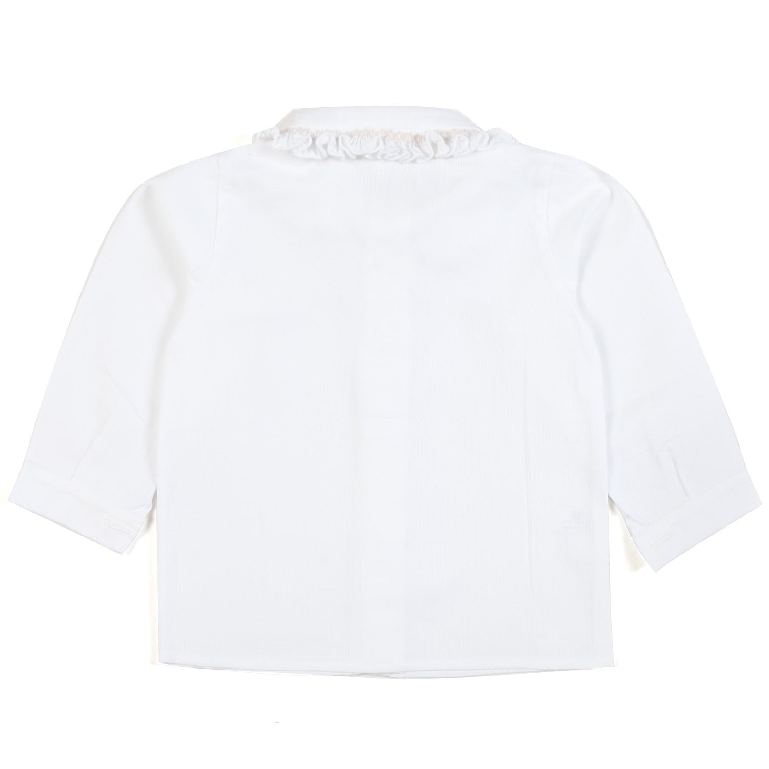 CAMICIA BIANCA CON COLLETTO ROUCHES BABY UNISEX - annameglio.com abbigliamento moda