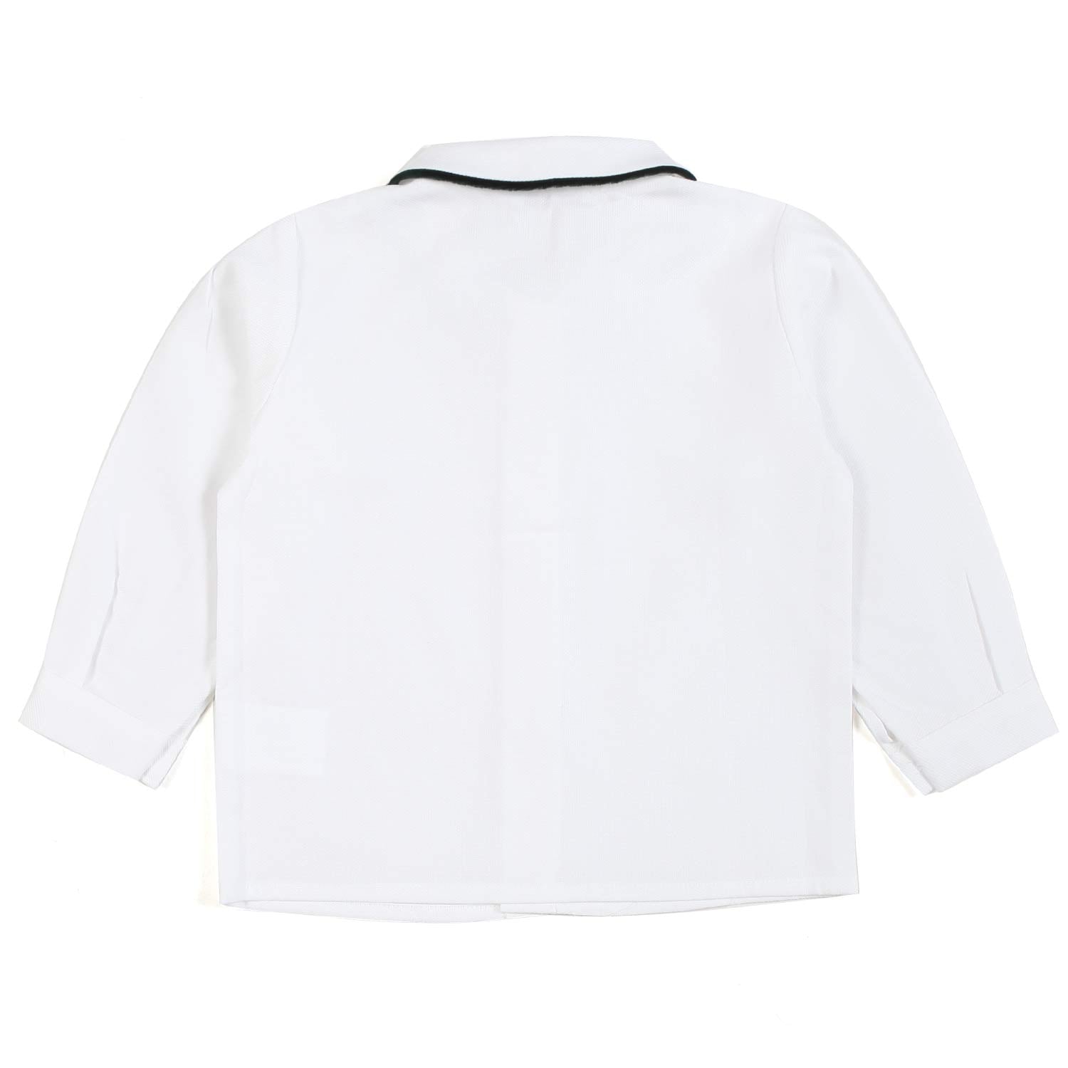 CAMICIA BIANCA CON ORLO COLLETTO VERDE - annameglio.com abbigliamento moda