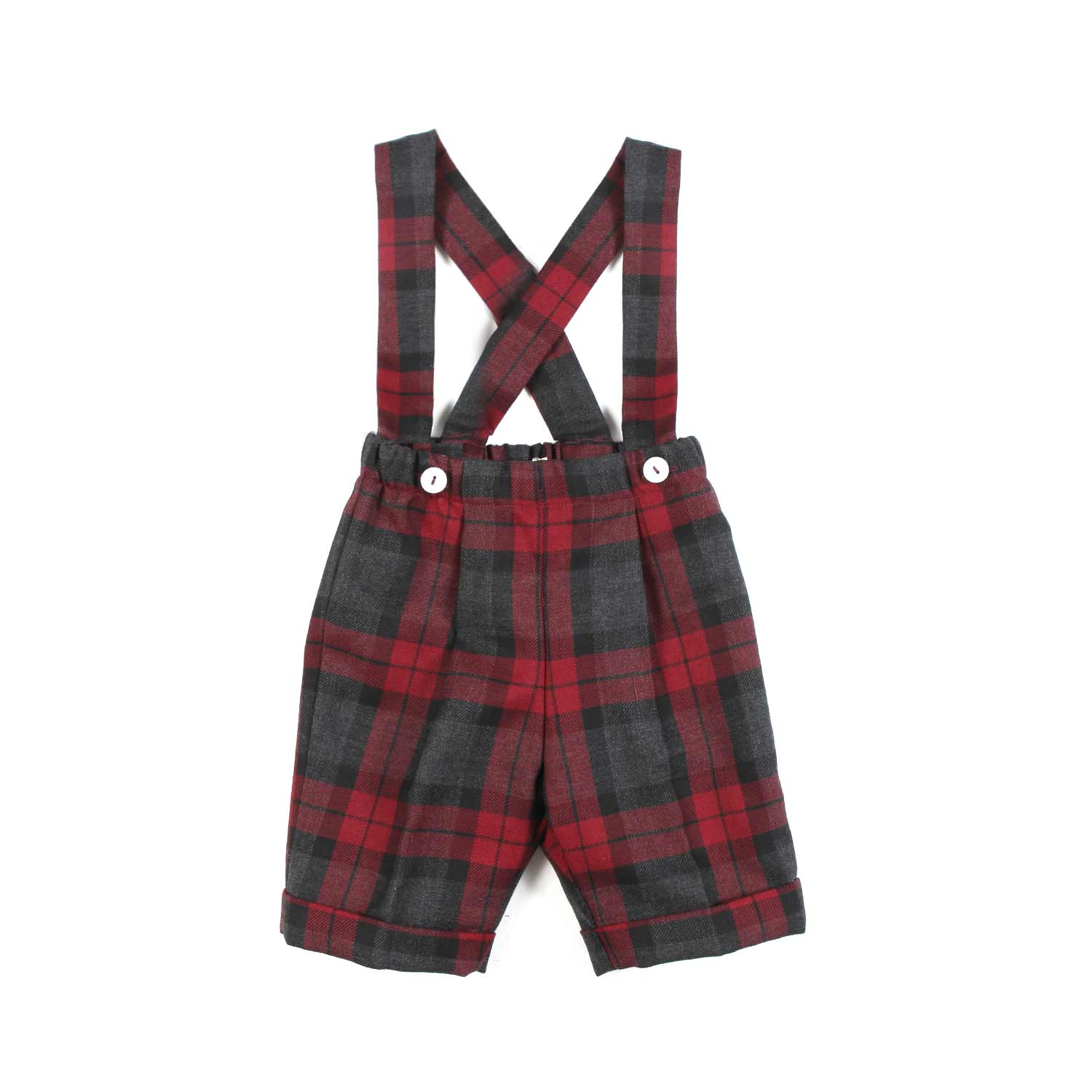 BERMUDA TARTAN ROSSO E GRIGIO BIMBO - annameglio.com abbigliamento moda