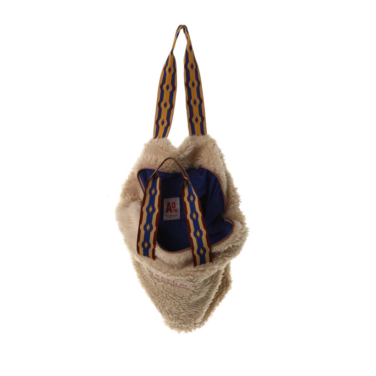 BORSA TEDDY LIMA BEIGE CON MANICI COLORATI - annameglio.com abbigliamento moda