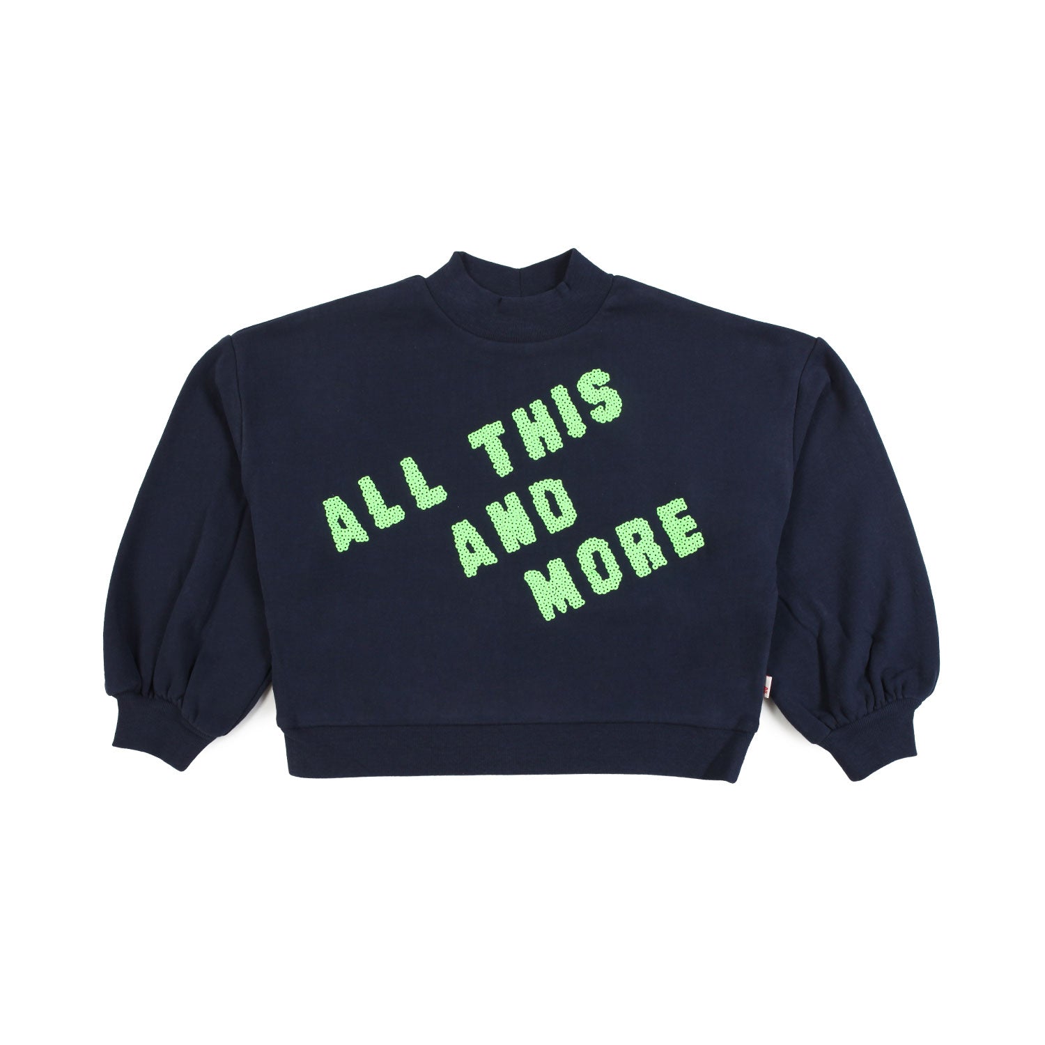 FELPA OVER BLU CON PAILLETTES VERDE FLUO - annameglio.com abbigliamento moda