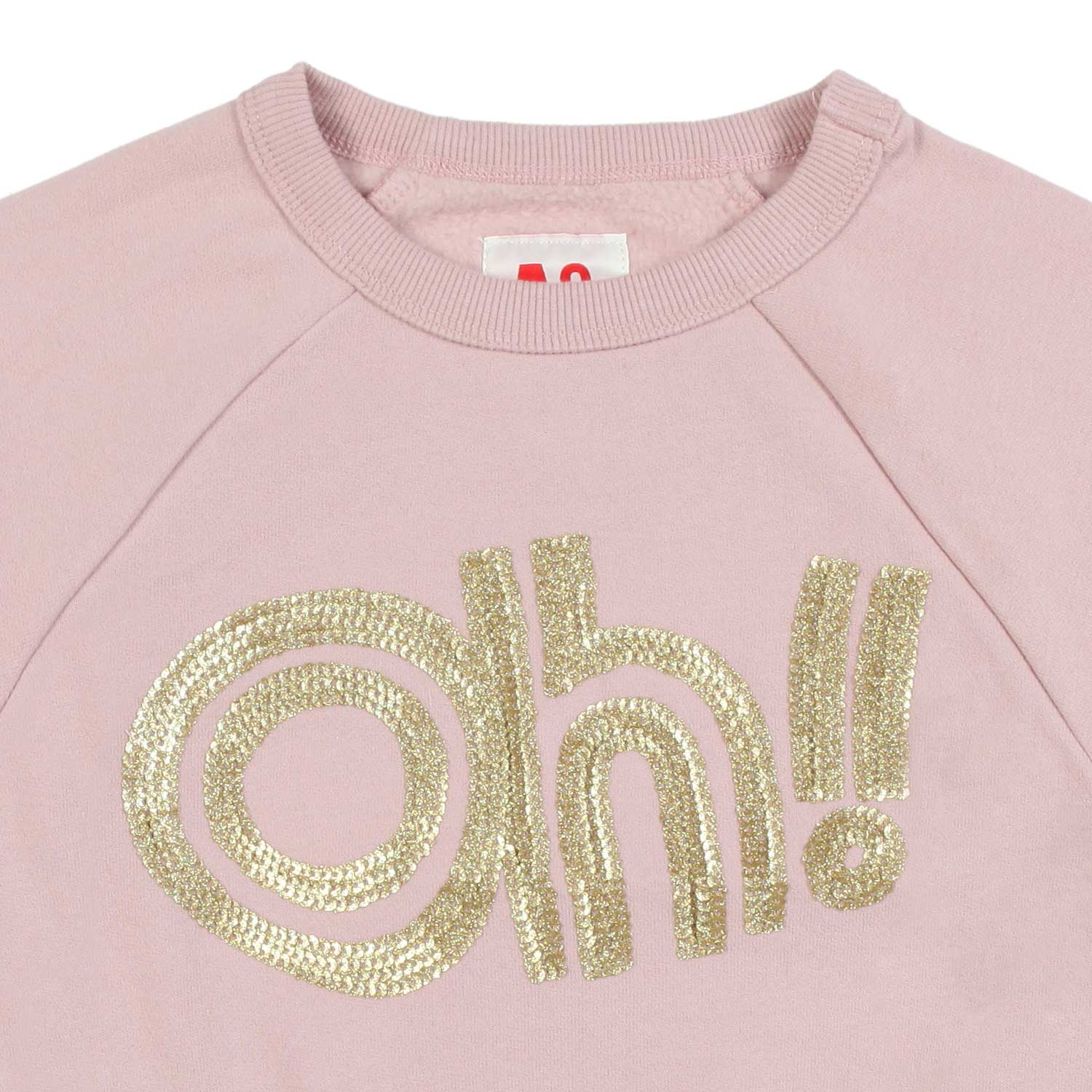 FELPA AYA ROSA CON PAILLETTES ORO BAMBINA E TEEN - annameglio.com abbigliamento moda