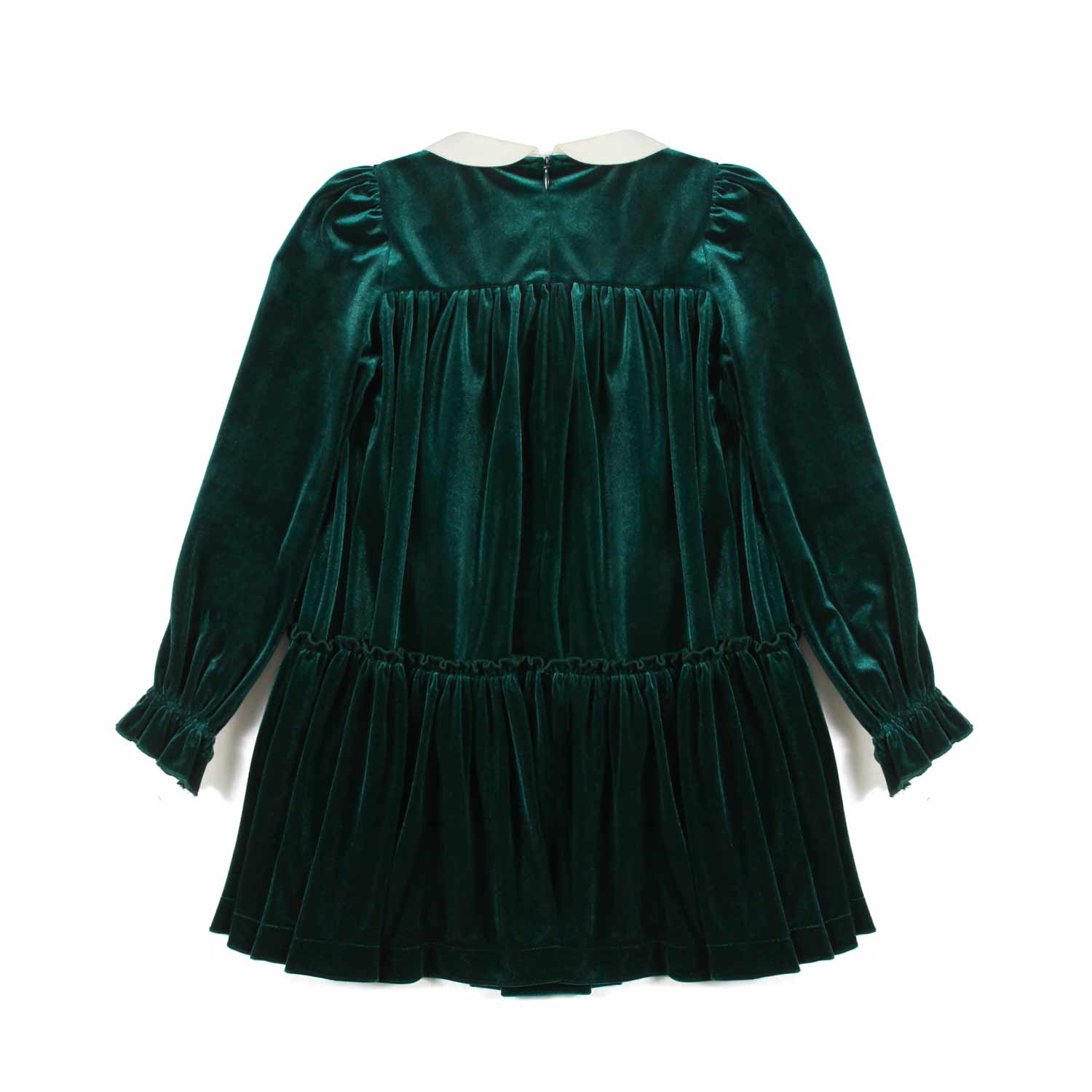 ABITO GLORIA DI VELLUTO VERDE SMERALDO BAMBINA - annameglio.com abbigliamento moda