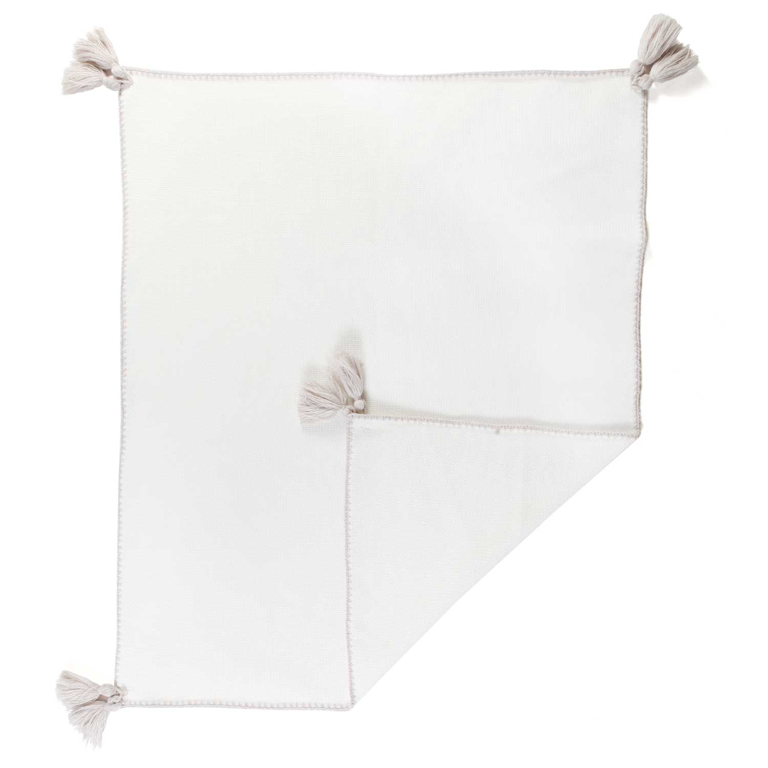 COPERTA UNISEX BIANCO CALDO CON DETTAGLI ECRU - annameglio.com abbigliamento moda