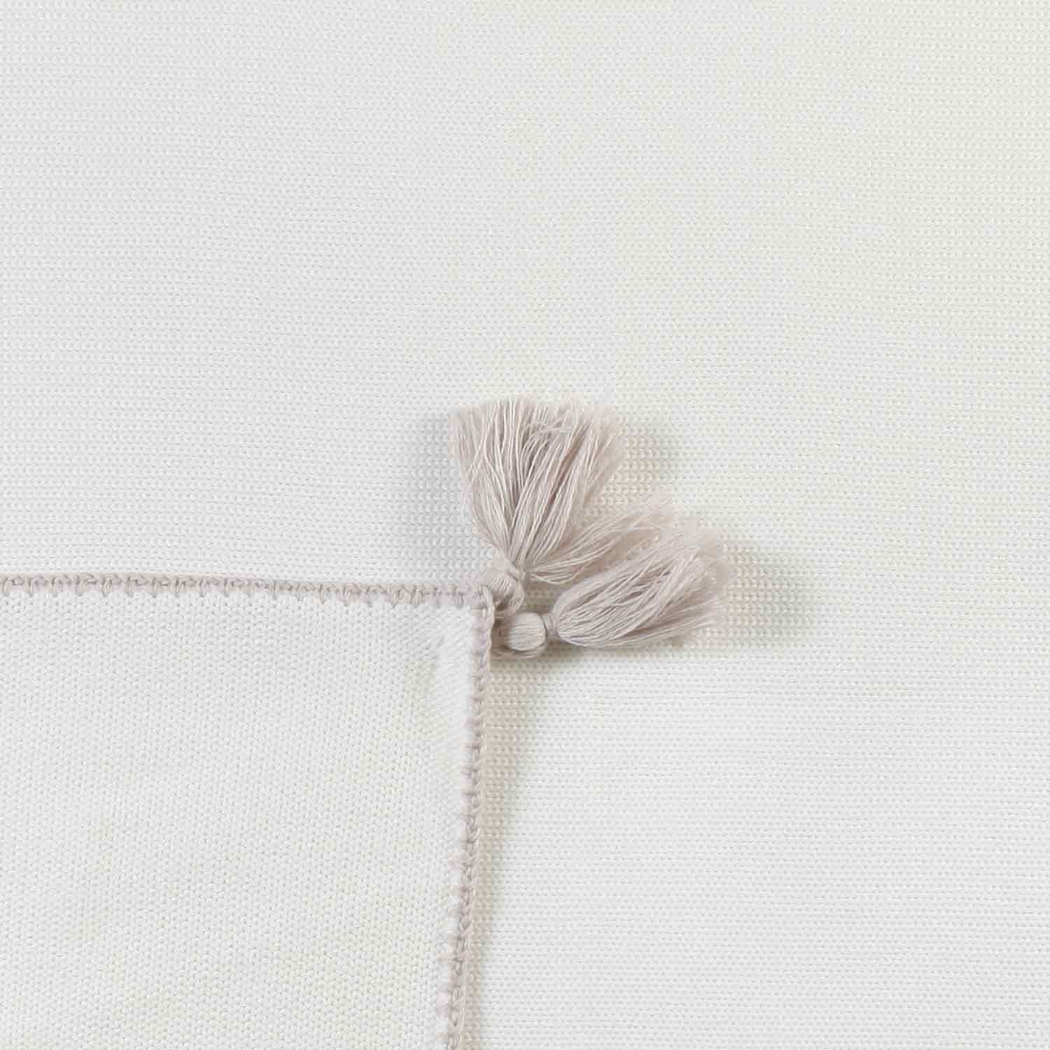 COPERTA UNISEX BIANCO CALDO CON DETTAGLI ECRU - annameglio.com abbigliamento moda