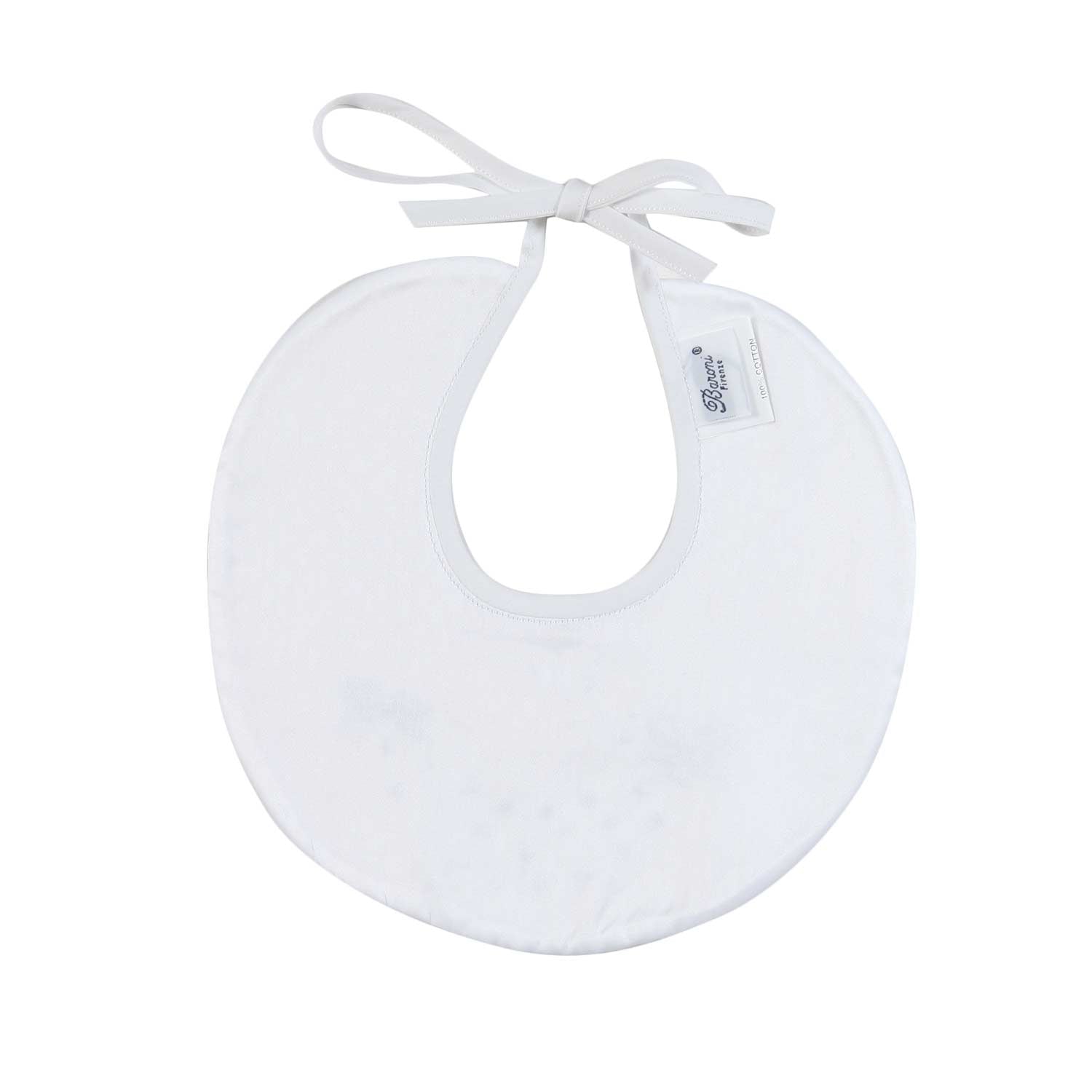 BAVAGLINO BIANCO CON FIOCCHI ROSA RICAMATI - annameglio.com abbigliamento moda