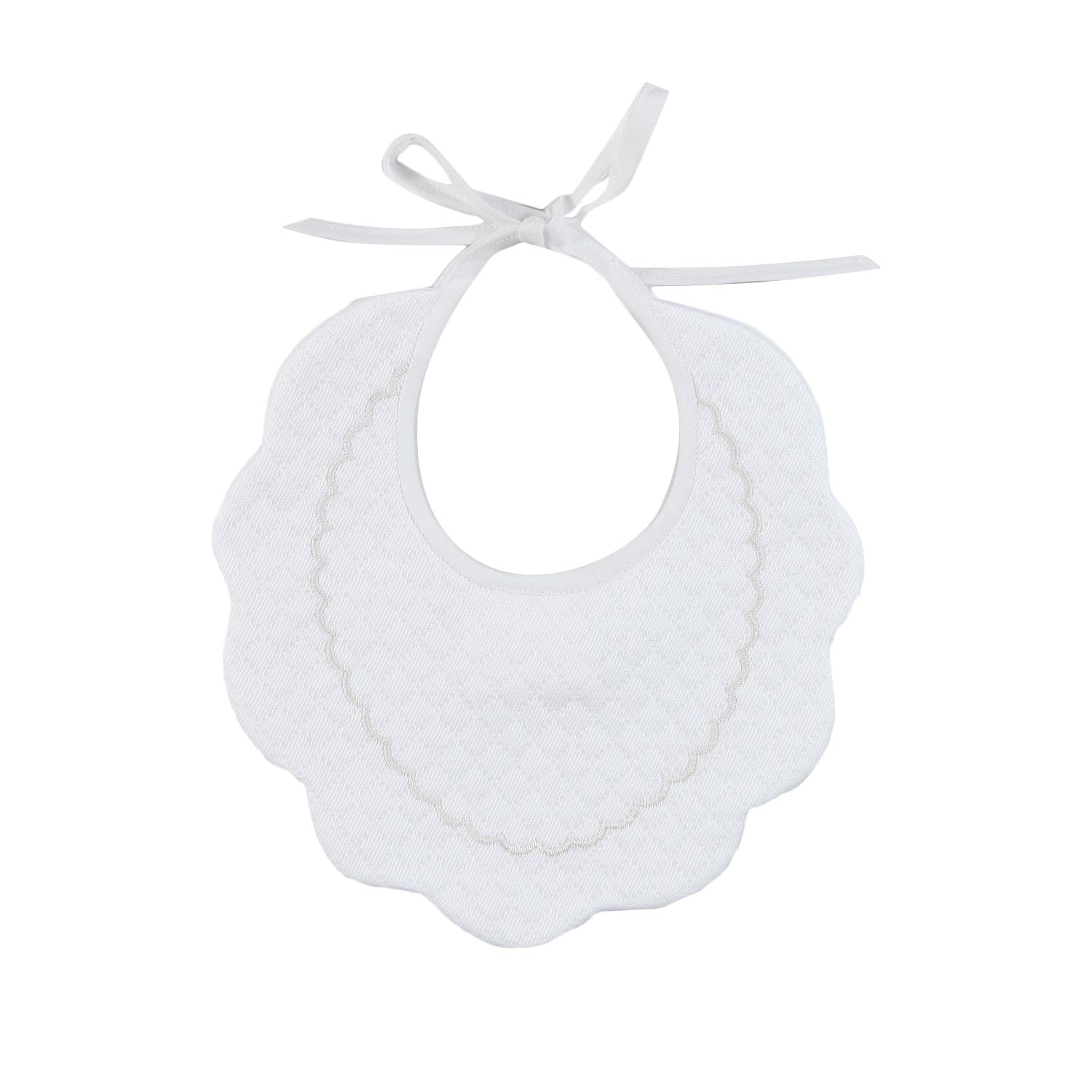 BAVAGLINO SMERLATO BIANCO CON RICAMO UNISEX - annameglio.com abbigliamento moda