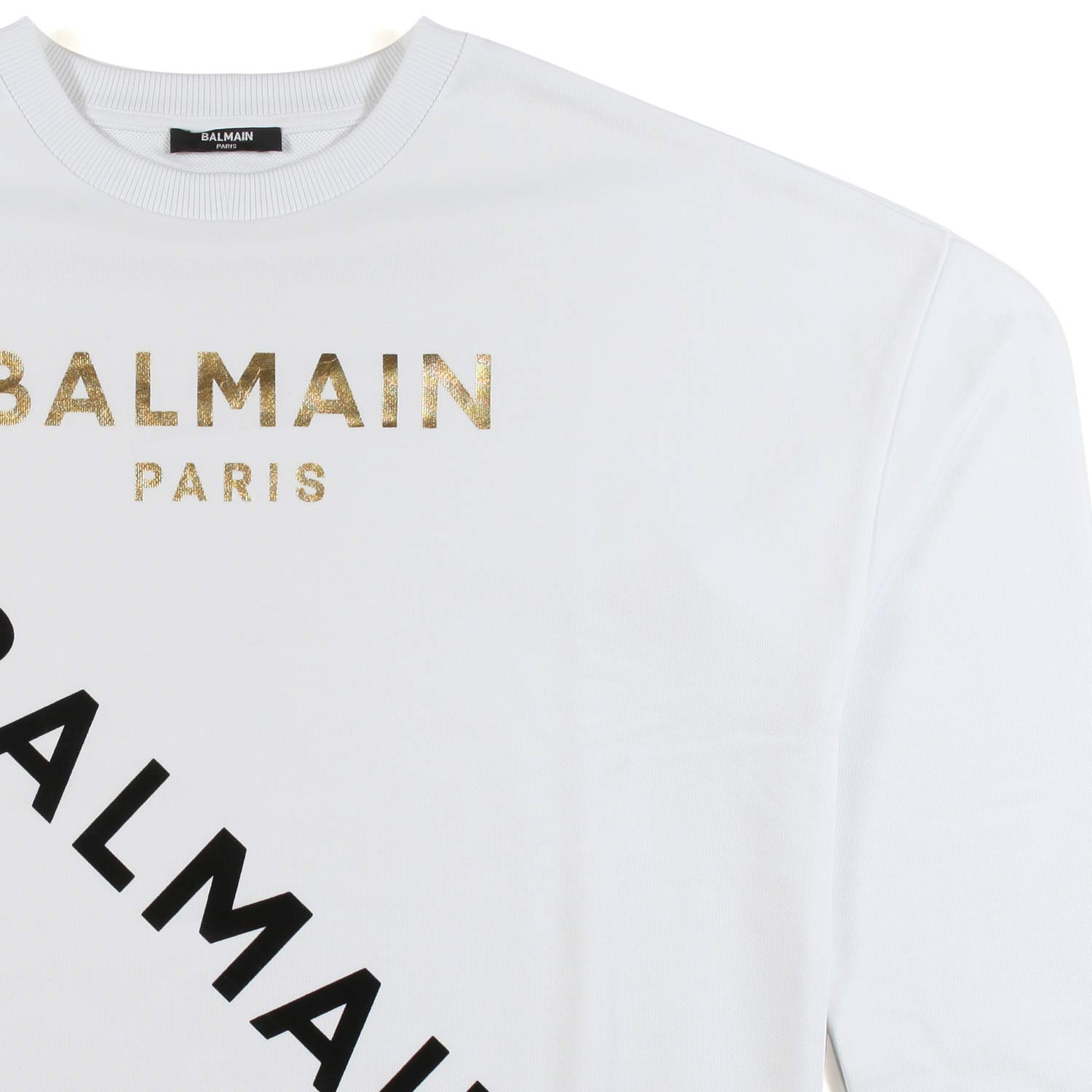 FELPA OVER BIANCA CON LOGO ORO E NERO - annameglio.com abbigliamento moda