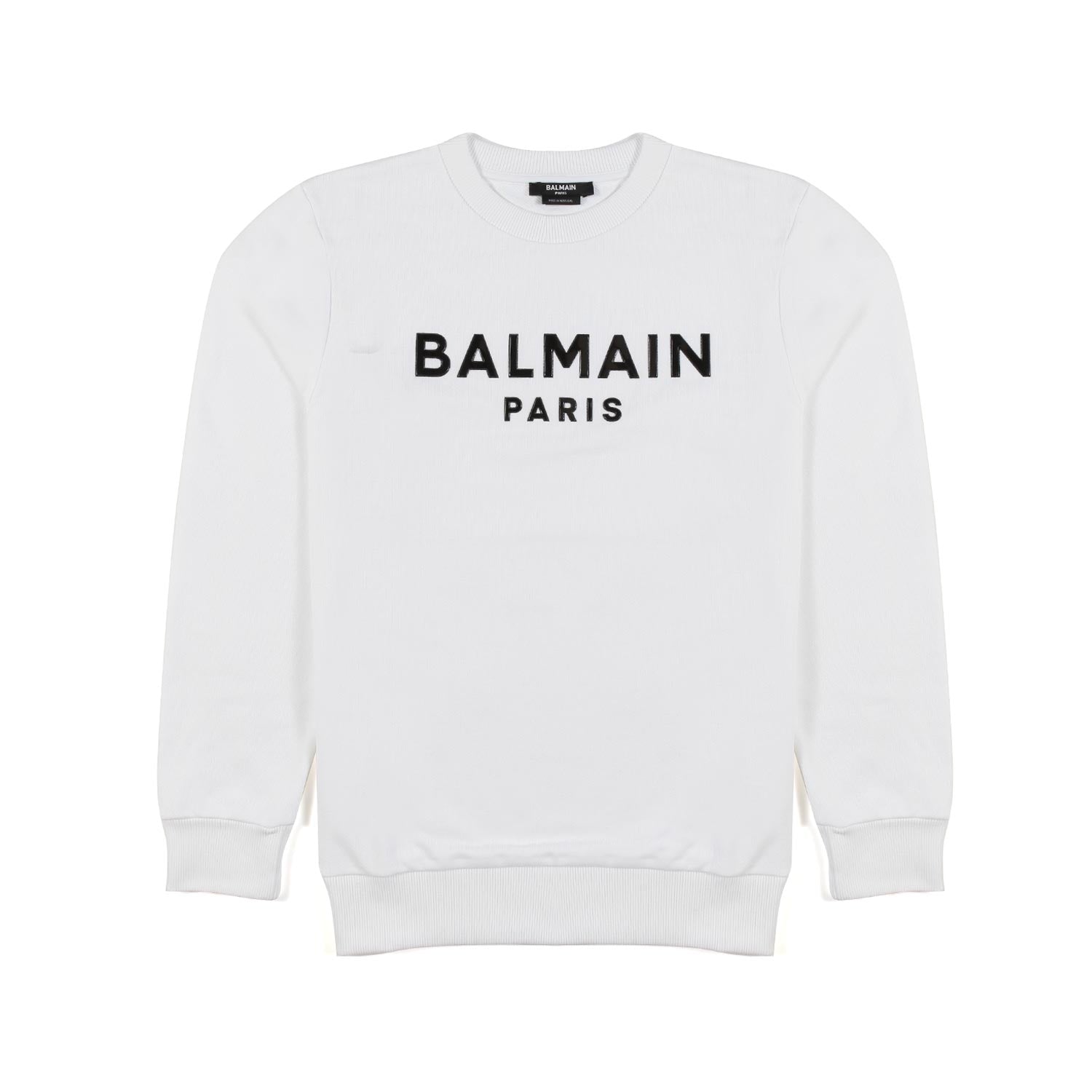 FELPA BIANCA CON LOGO GOMMATO NERO - annameglio.com abbigliamento moda