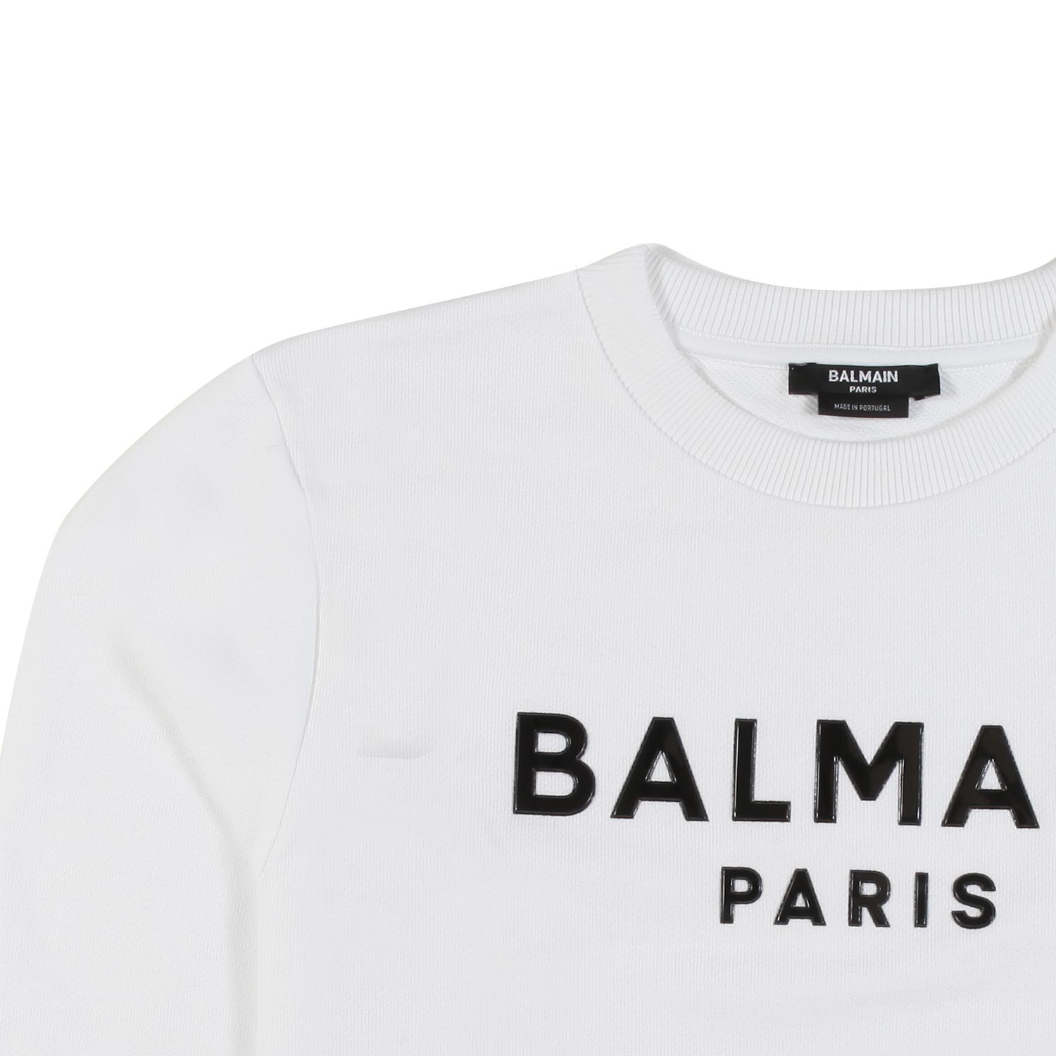 FELPA BIANCA CON LOGO GOMMATO NERO - annameglio.com abbigliamento moda