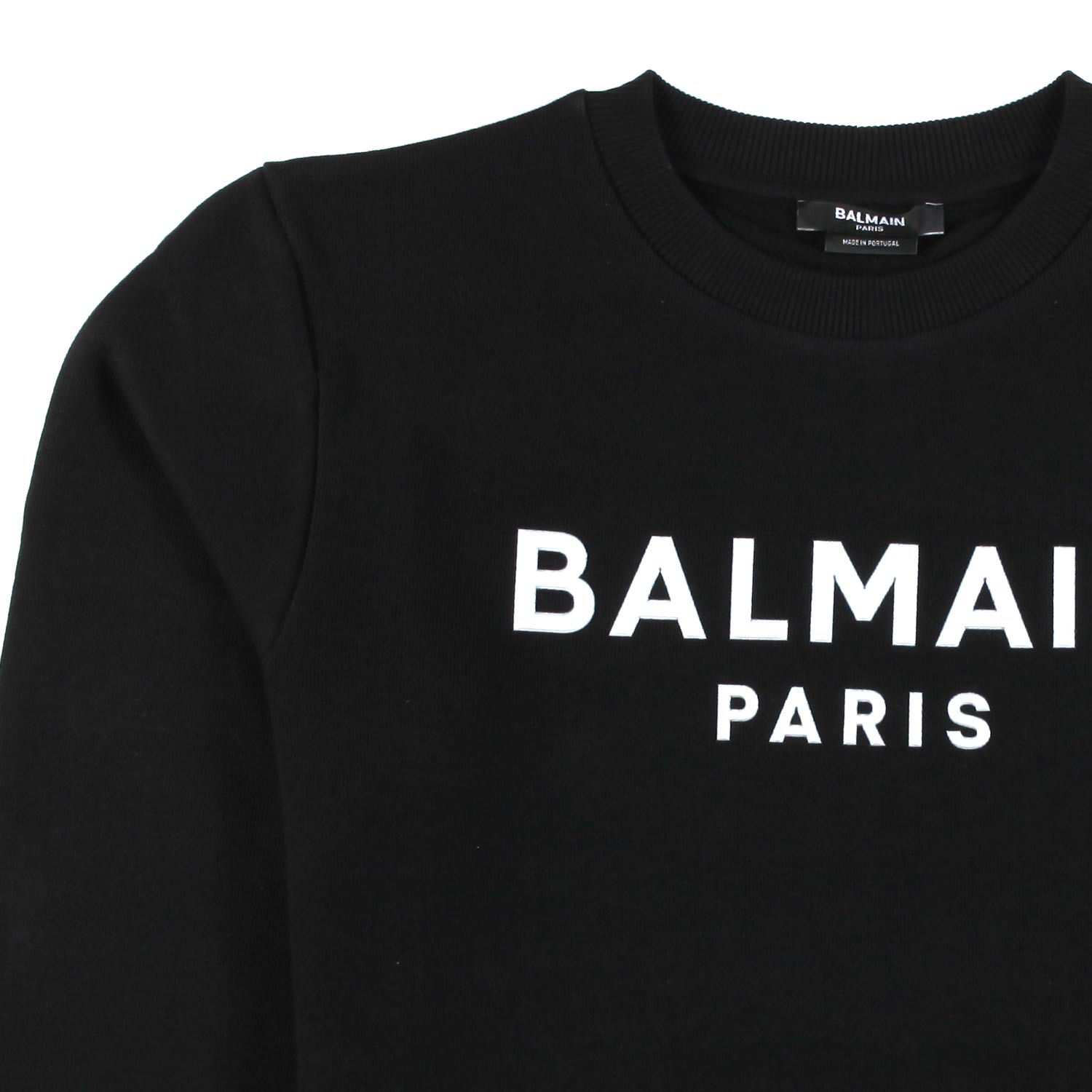 FELPA NERA BAMBINA E TEEN CON LOGO BIANCO - annameglio.com abbigliamento moda