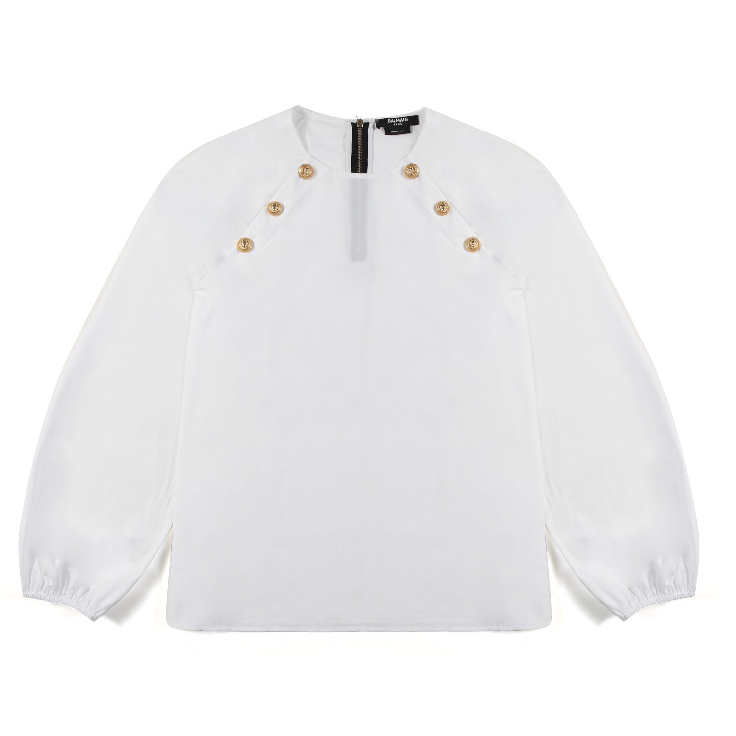 BLUSA BIANCA CON BOTTONI ORO BAMBINA E TEEN - annameglio.com abbigliamento moda