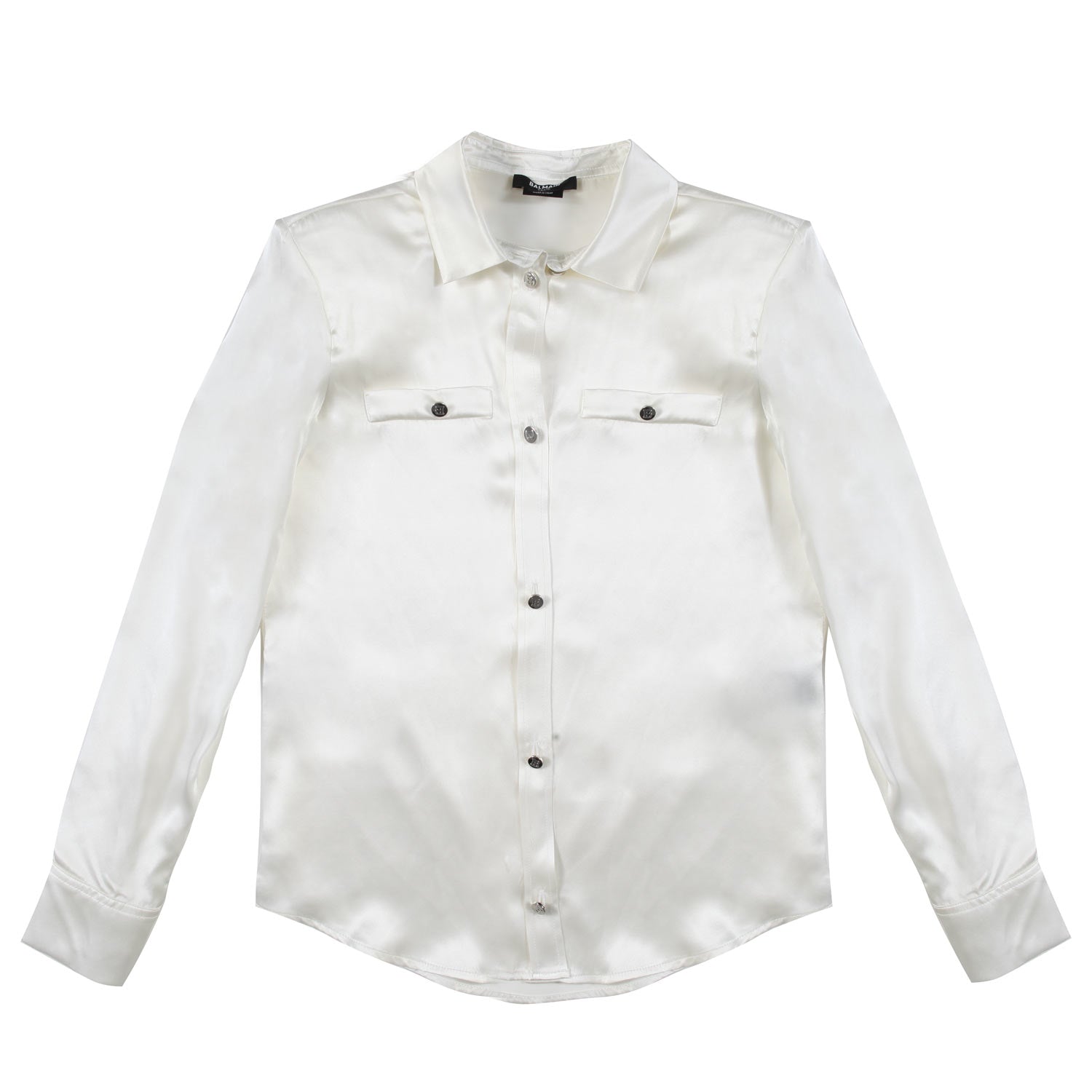 CAMICIA BIANCA DI SETA CON BOTTONI ARGENTATI - annameglio.com abbigliamento moda