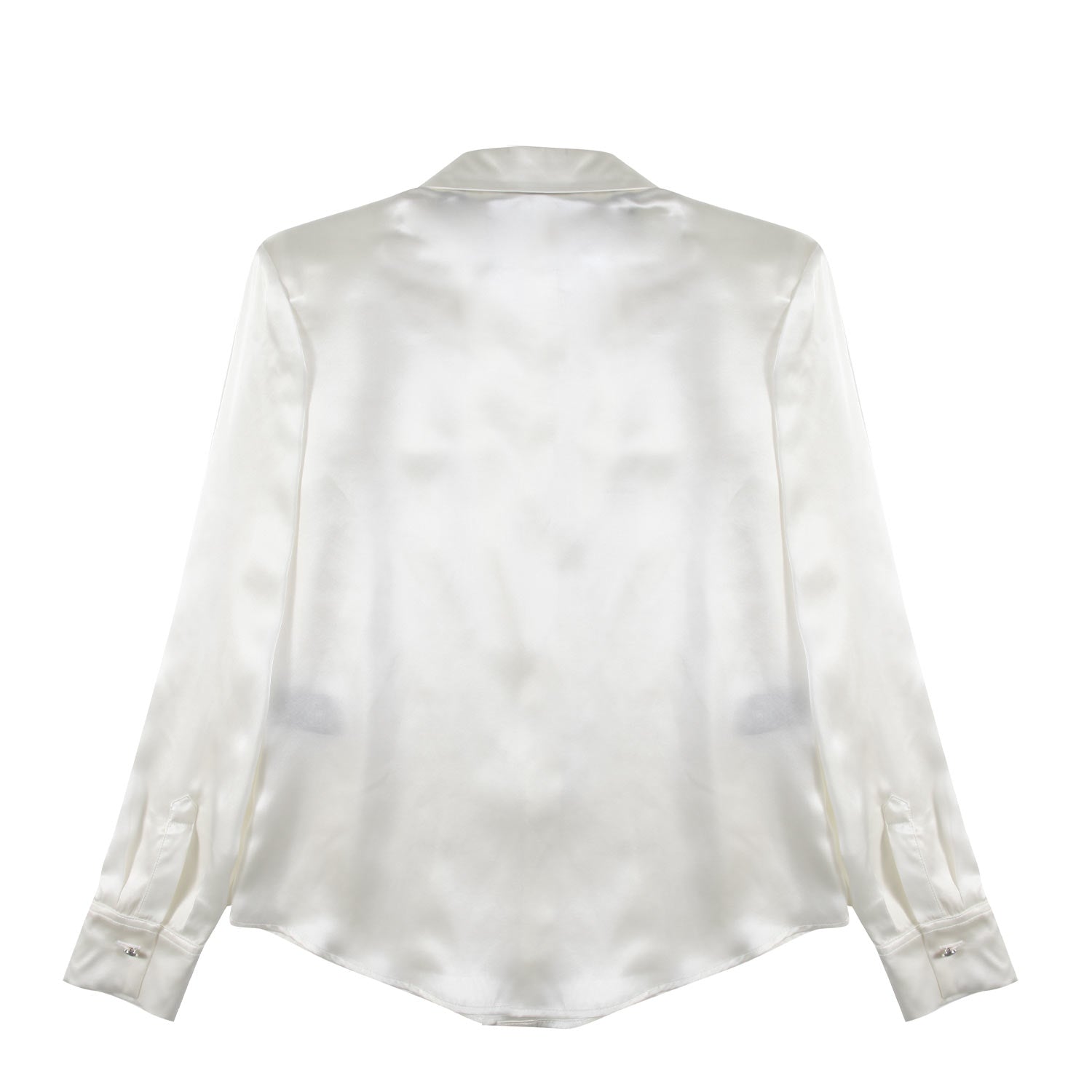 CAMICIA BIANCA DI SETA CON BOTTONI ARGENTATI - annameglio.com abbigliamento moda