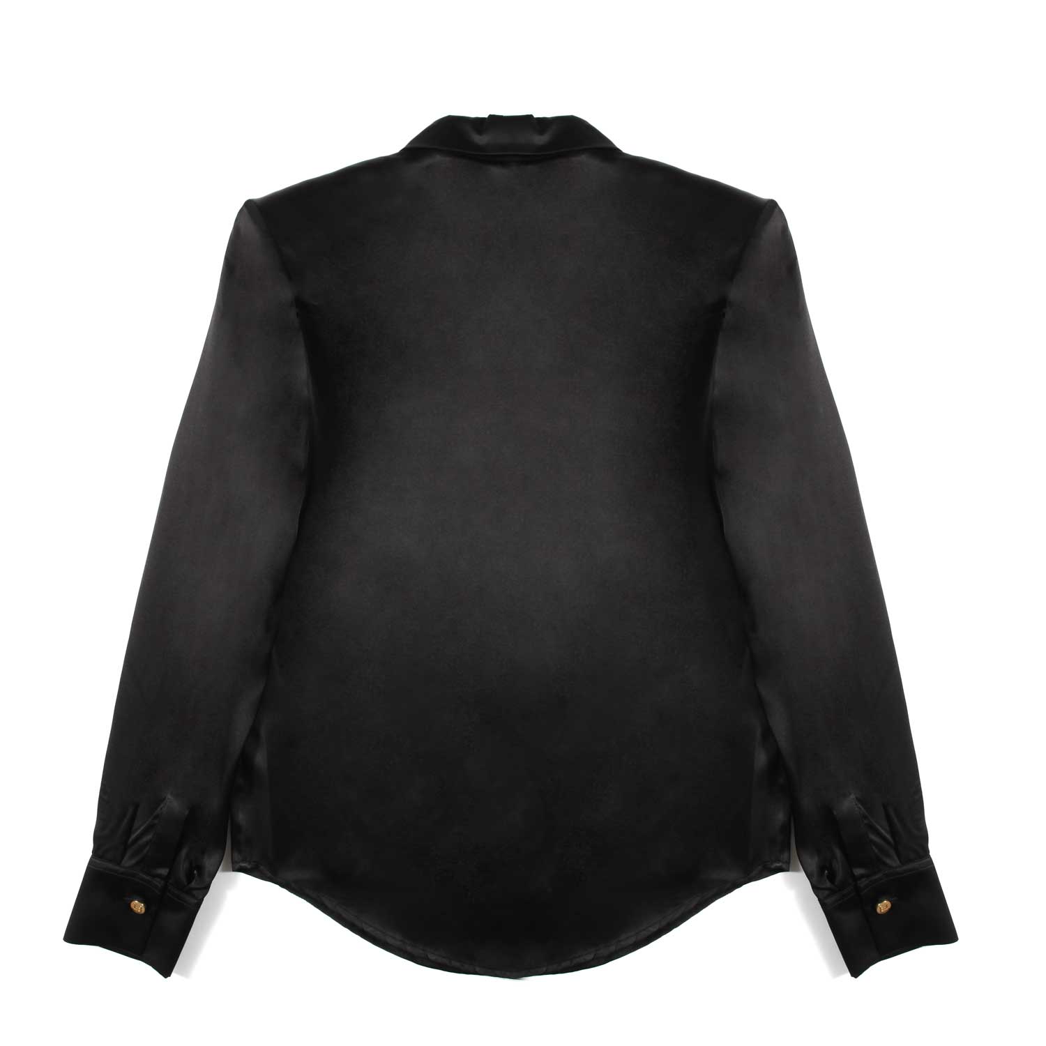 CAMICIA NERA DI SETA CON BOTTONI DORATI - annameglio.com abbigliamento moda