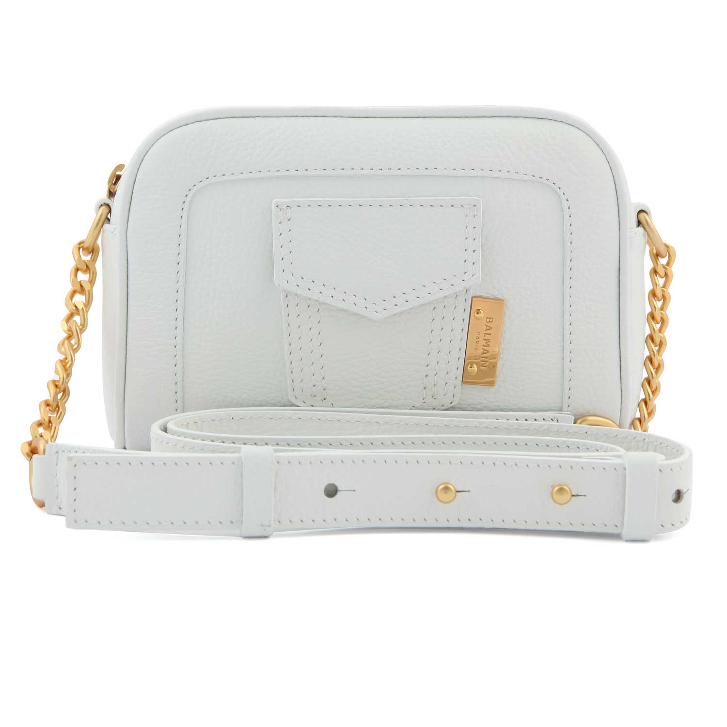 BORSA TRACOLLA RETTANGOLARE BIANCA E ORO IN PELLE - annameglio.com abbigliamento moda