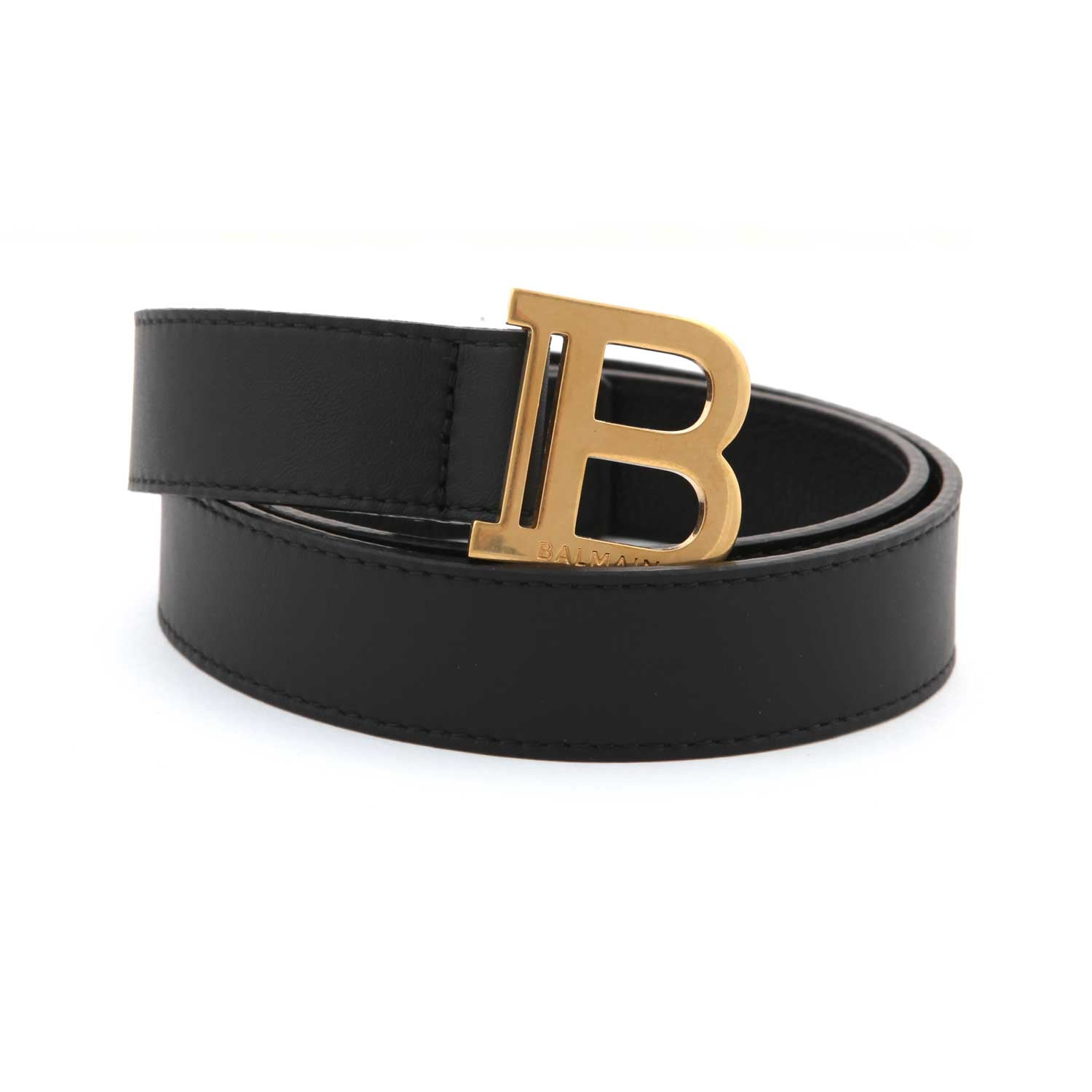 CINTURA B-BELT NERA IN PELLE CON FIBBIA ORO - annameglio.com abbigliamento moda