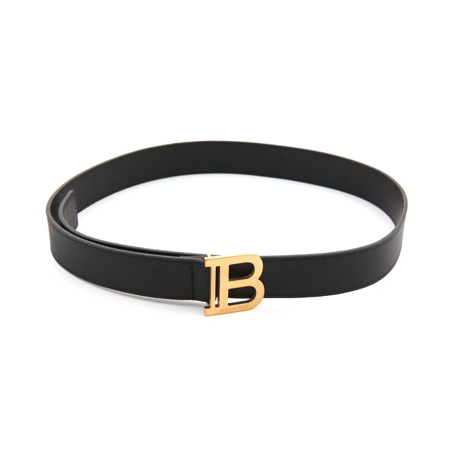 CINTURA B-BELT NERA IN PELLE CON FIBBIA ORO - annameglio.com abbigliamento moda