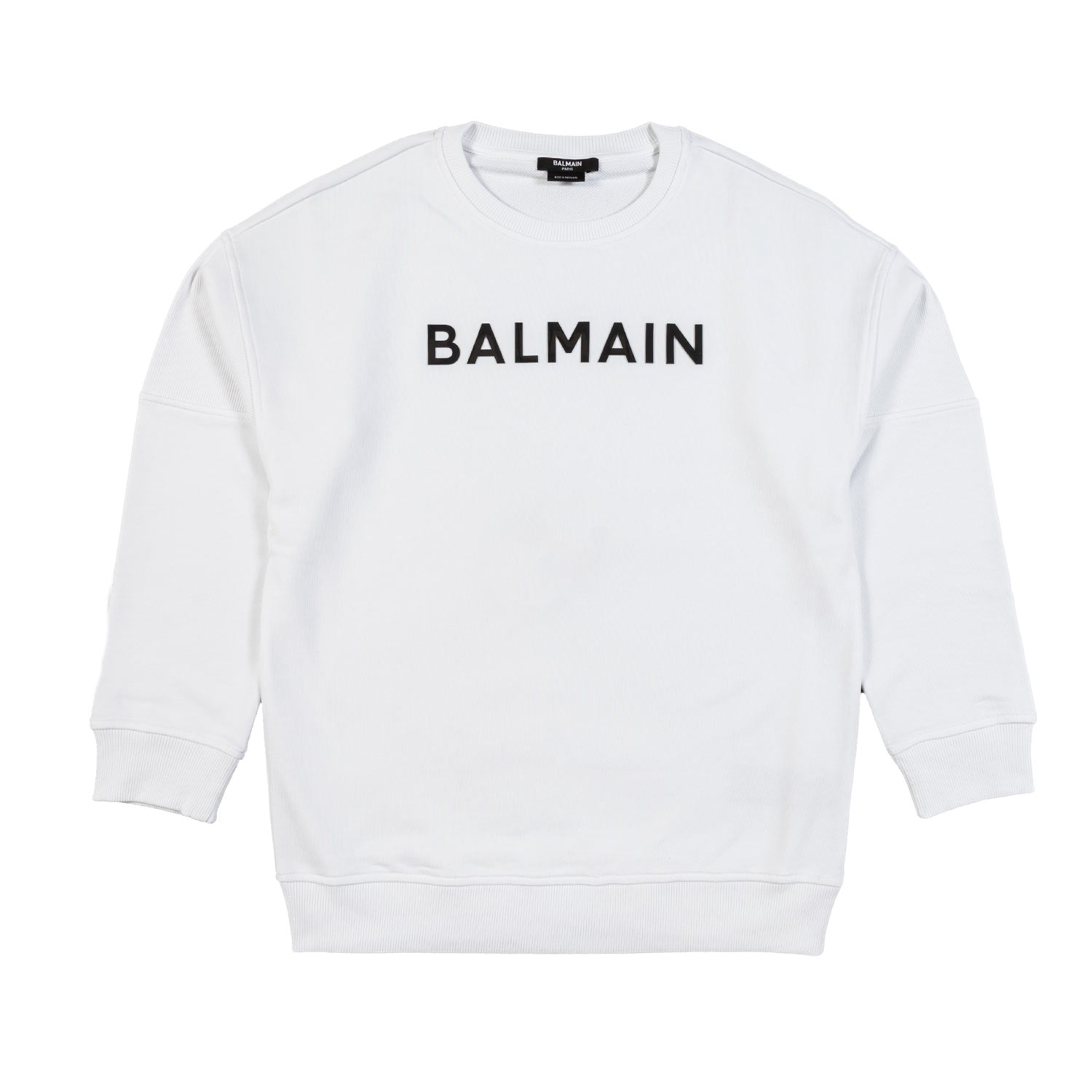 FELPA BIANCA CON LOGO NERO GOMMATO - annameglio.com abbigliamento moda