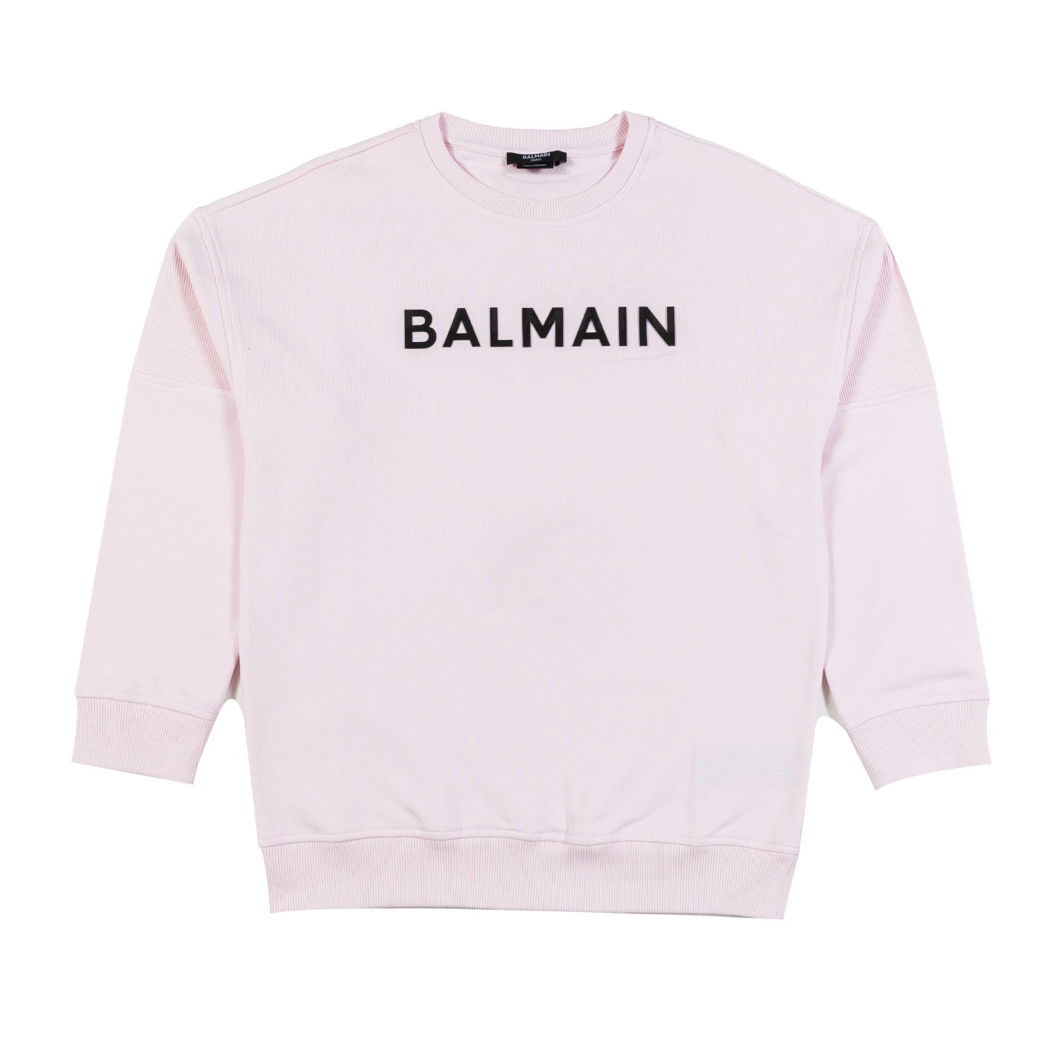 FELPA ROSA CON LOGO NERO GOMMATO - annameglio.com abbigliamento moda