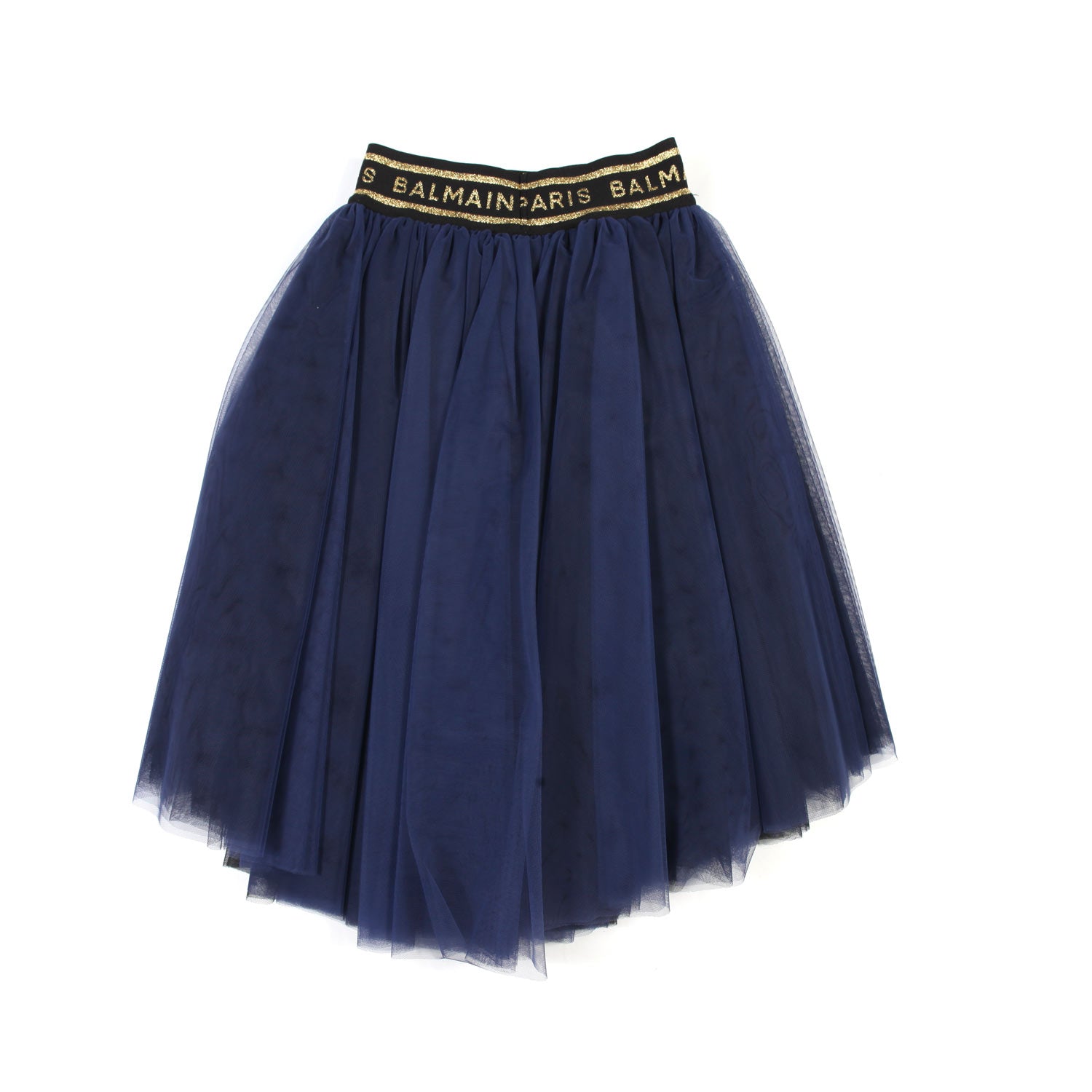 GONNA TULLE BLU E NERA CON LOGHI ORO GLITTER - annameglio.com abbigliamento moda