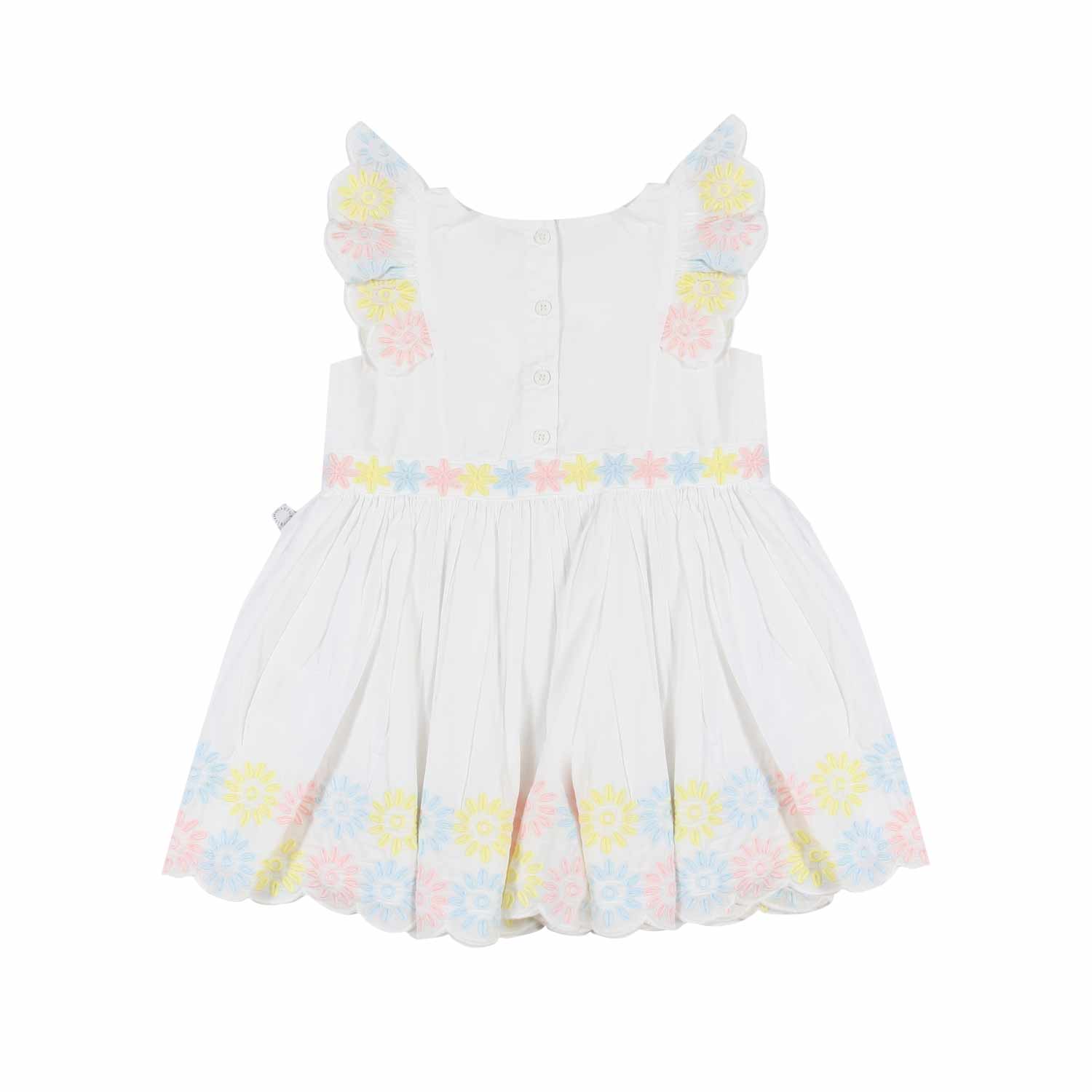 ABITO AVORIO CON FIORI RICAMATI MULTICOLOR BIMBA - annameglio.com abbigliamento moda