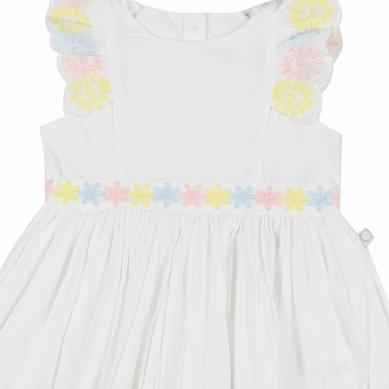 ABITO AVORIO CON FIORI RICAMATI MULTICOLOR BIMBA - annameglio.com abbigliamento moda