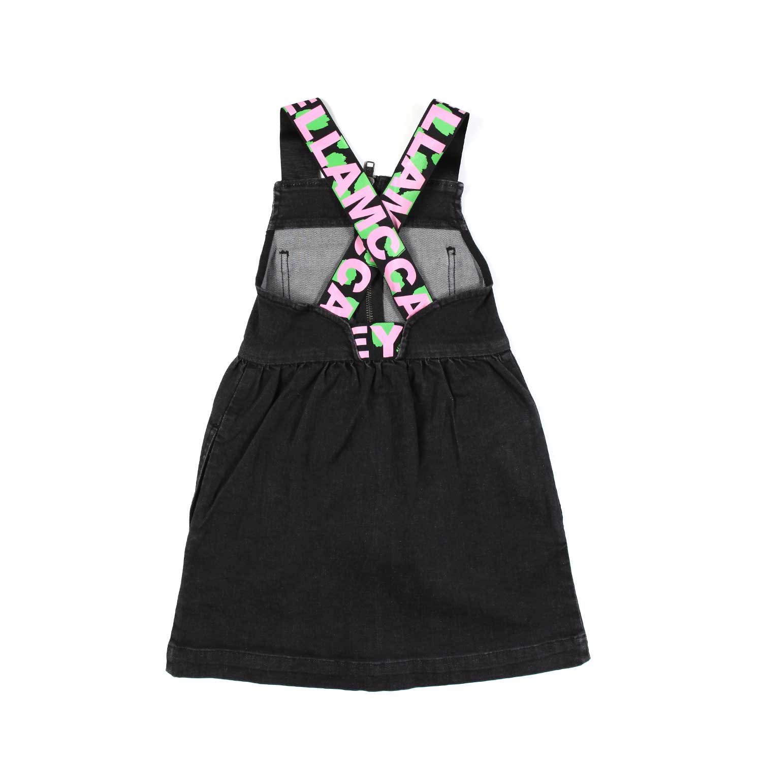 ABITO SALOPETTE NERO IN DENIM BAMBINA - annameglio.com abbigliamento moda