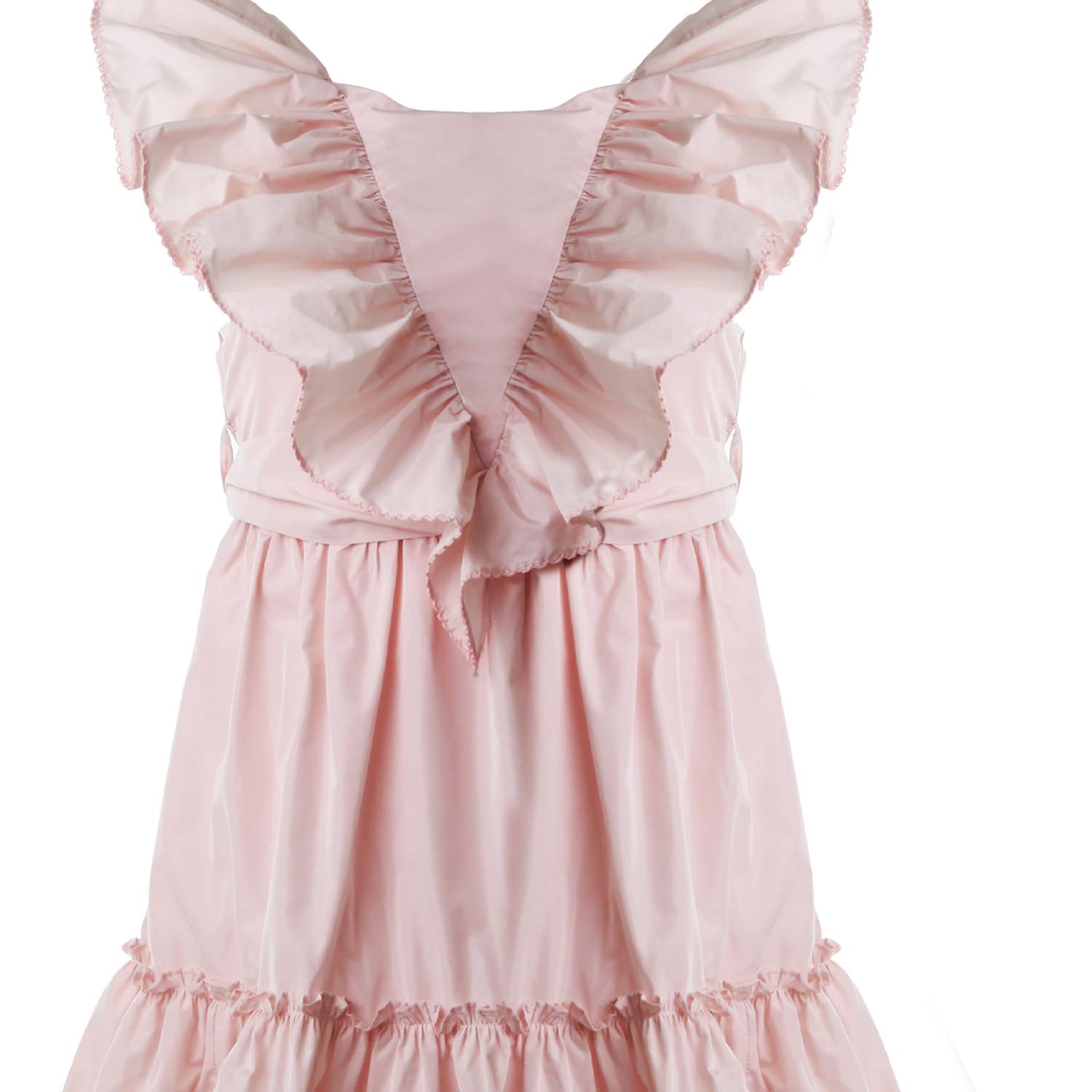 Abito Taffeta con Cintura e Volant Rosa - annameglio.com abbigliamento moda