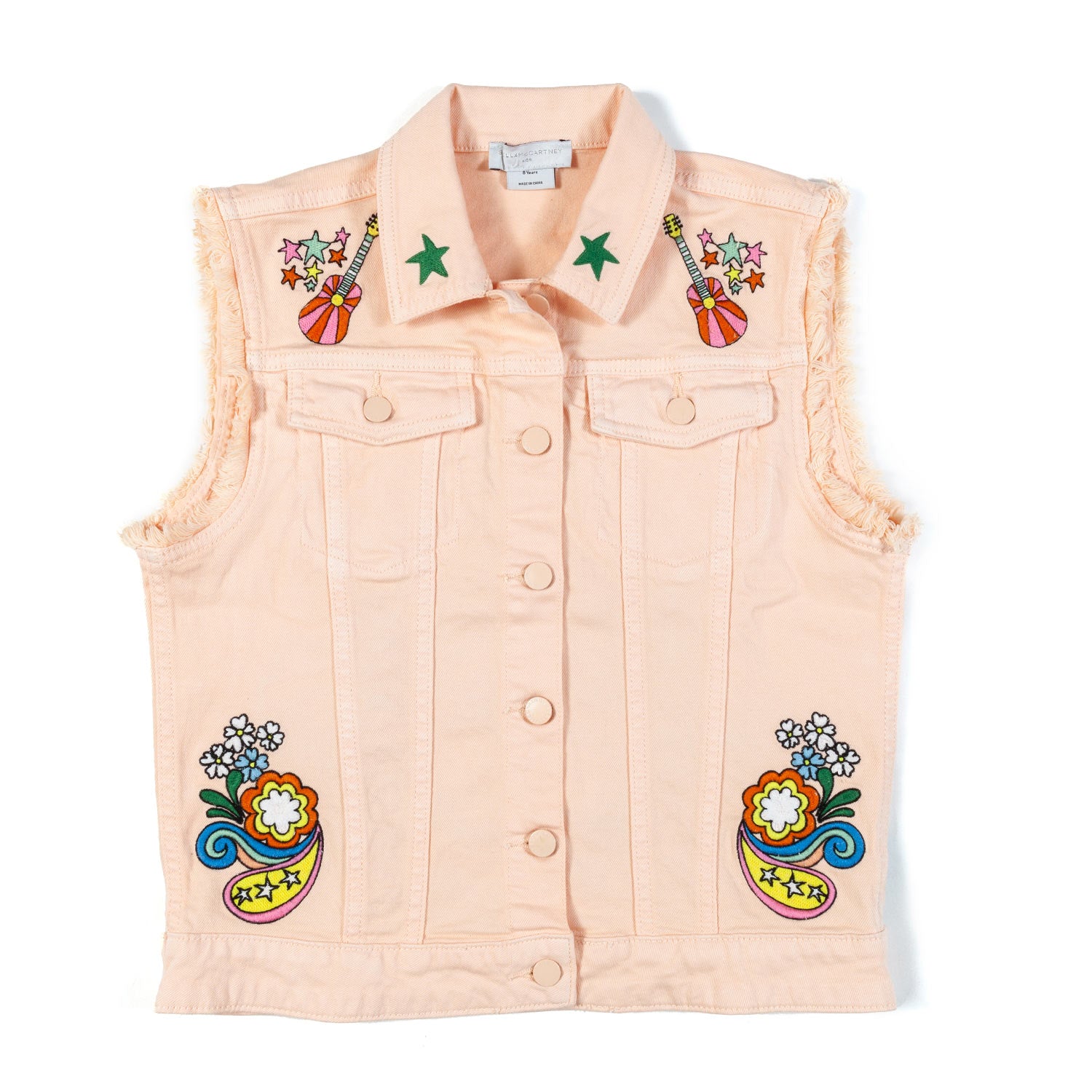 GILET DENIM ROSA CON RICAMI - annameglio.com abbigliamento moda