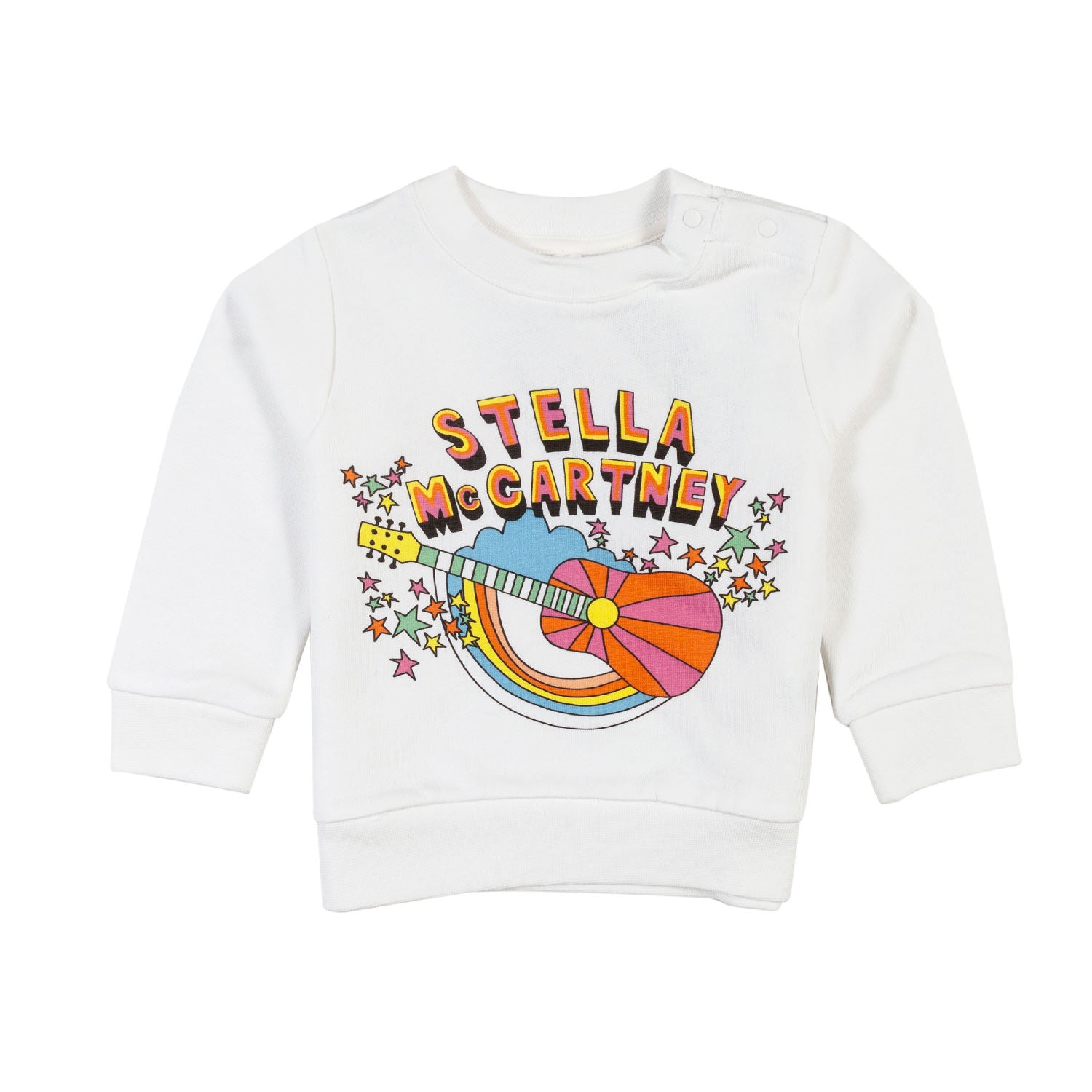 FELPA BIANCA CON STAMPA MULTICOLOR BIMBO E BIMBA - annameglio.com abbigliamento moda