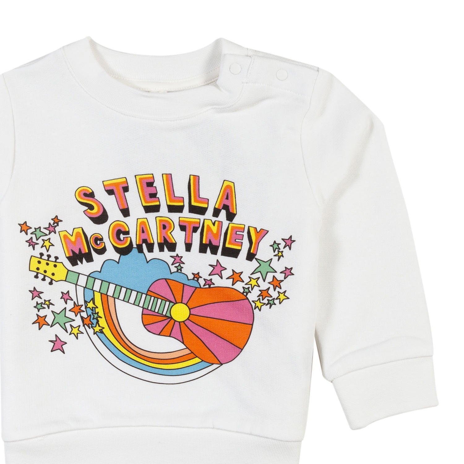 FELPA BIANCA CON STAMPA MULTICOLOR BIMBO E BIMBA - annameglio.com abbigliamento moda