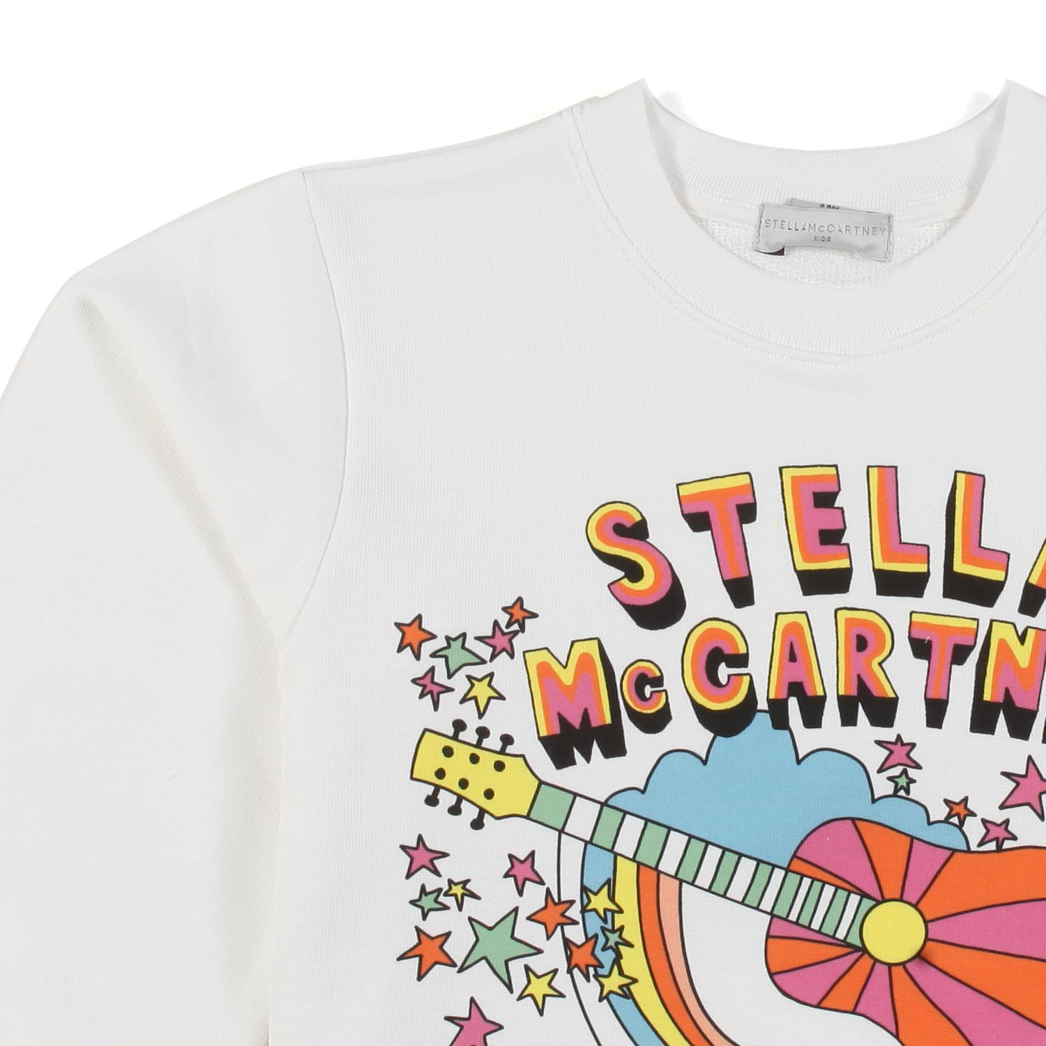 FELPA CROPPED BIANCA CON STAMPA MULTICOLOR - annameglio.com abbigliamento moda