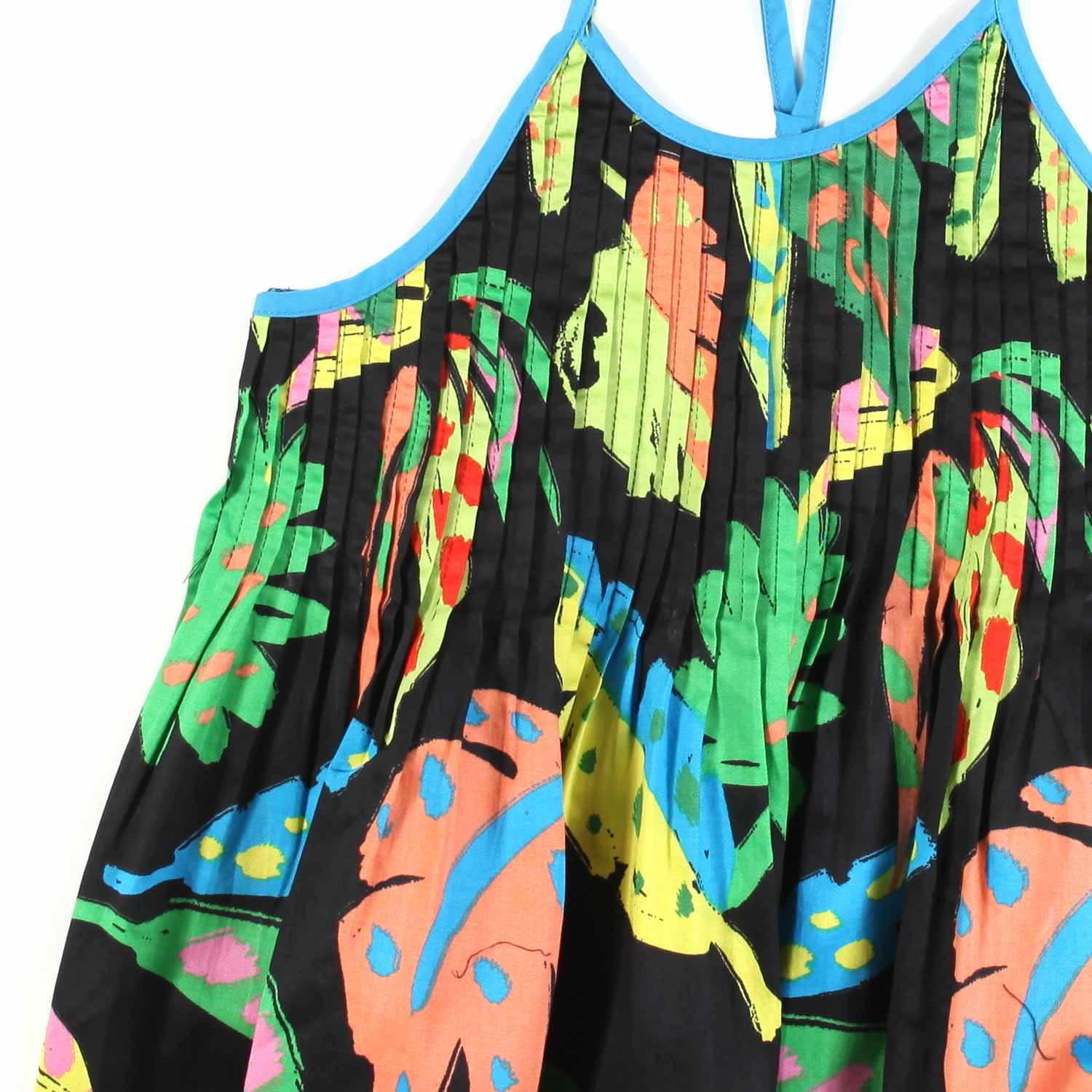 TOP BLUSA NERO CON STAMPE MULTICOLOR - annameglio.com abbigliamento moda