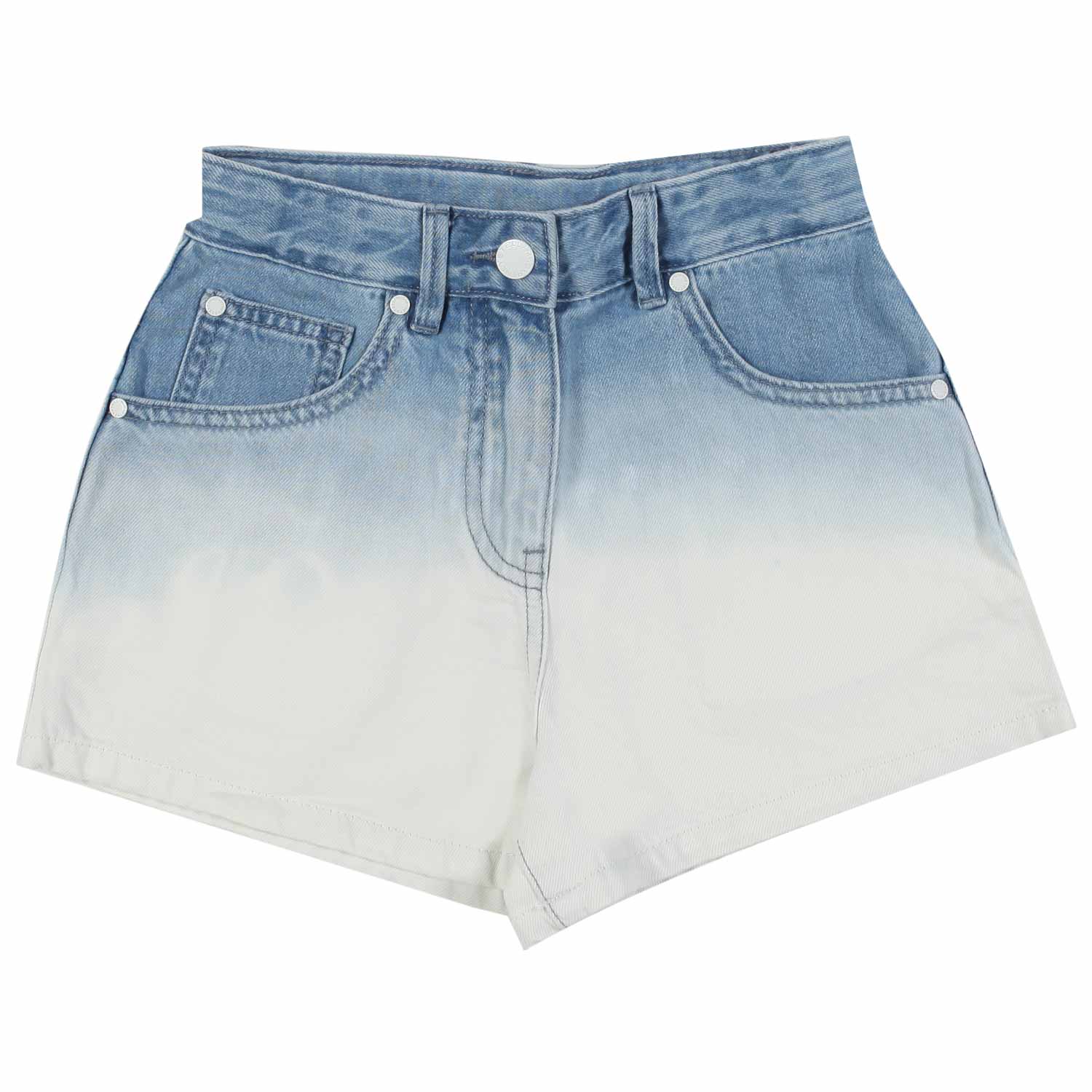 SHORTS DENIM SFUMATO BLU E BIANCO BAMBINA E TEEN - annameglio.com abbigliamento moda