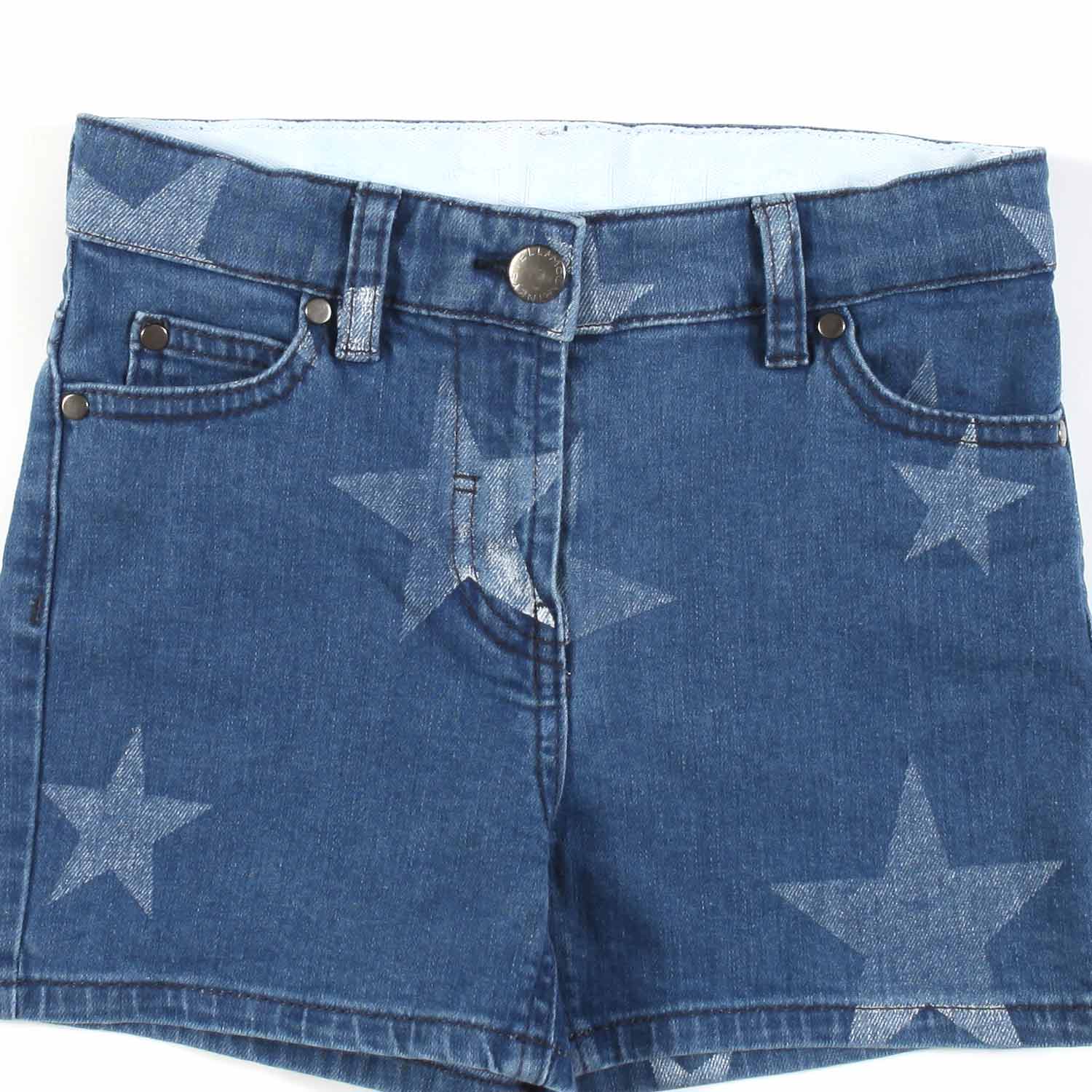 SHORTS DENIM BLU CON STELLE BAMBINA E TEEN - annameglio.com abbigliamento moda