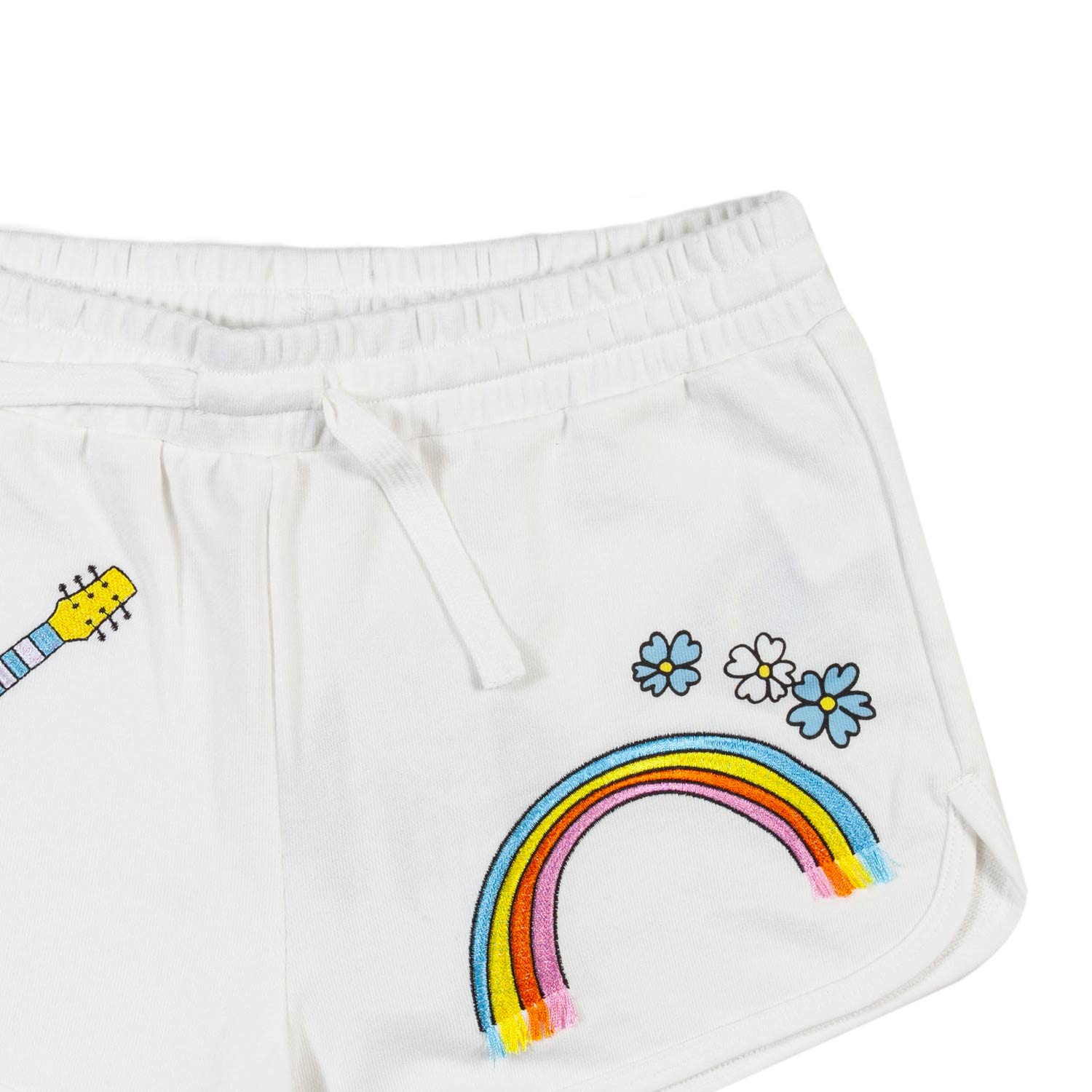 SHORTS FELPA BIANCO E MULTICOLOR BAMBINA - annameglio.com abbigliamento moda