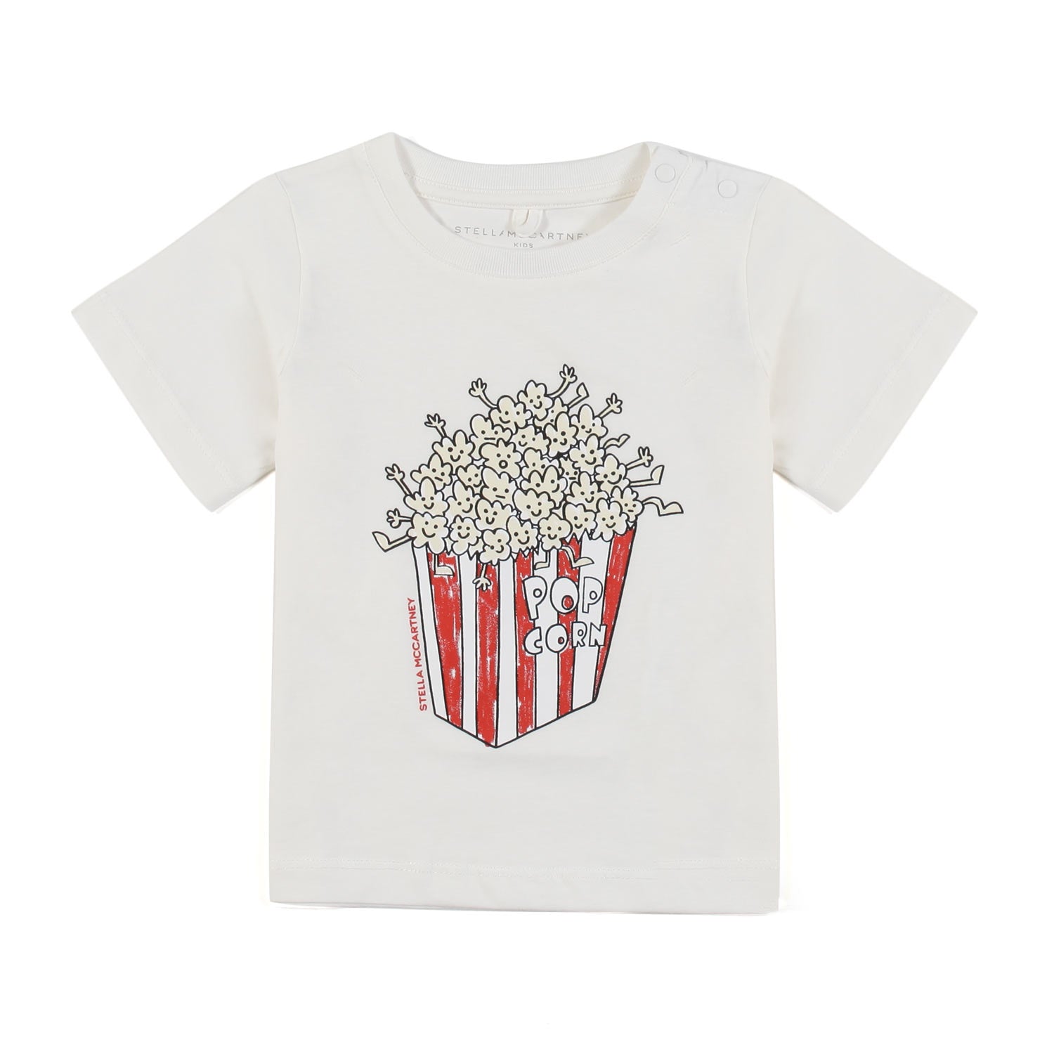 T-SHIRT BIANCA CON STAMPA POP-CORN BIMBA E BIMBO - annameglio.com abbigliamento moda