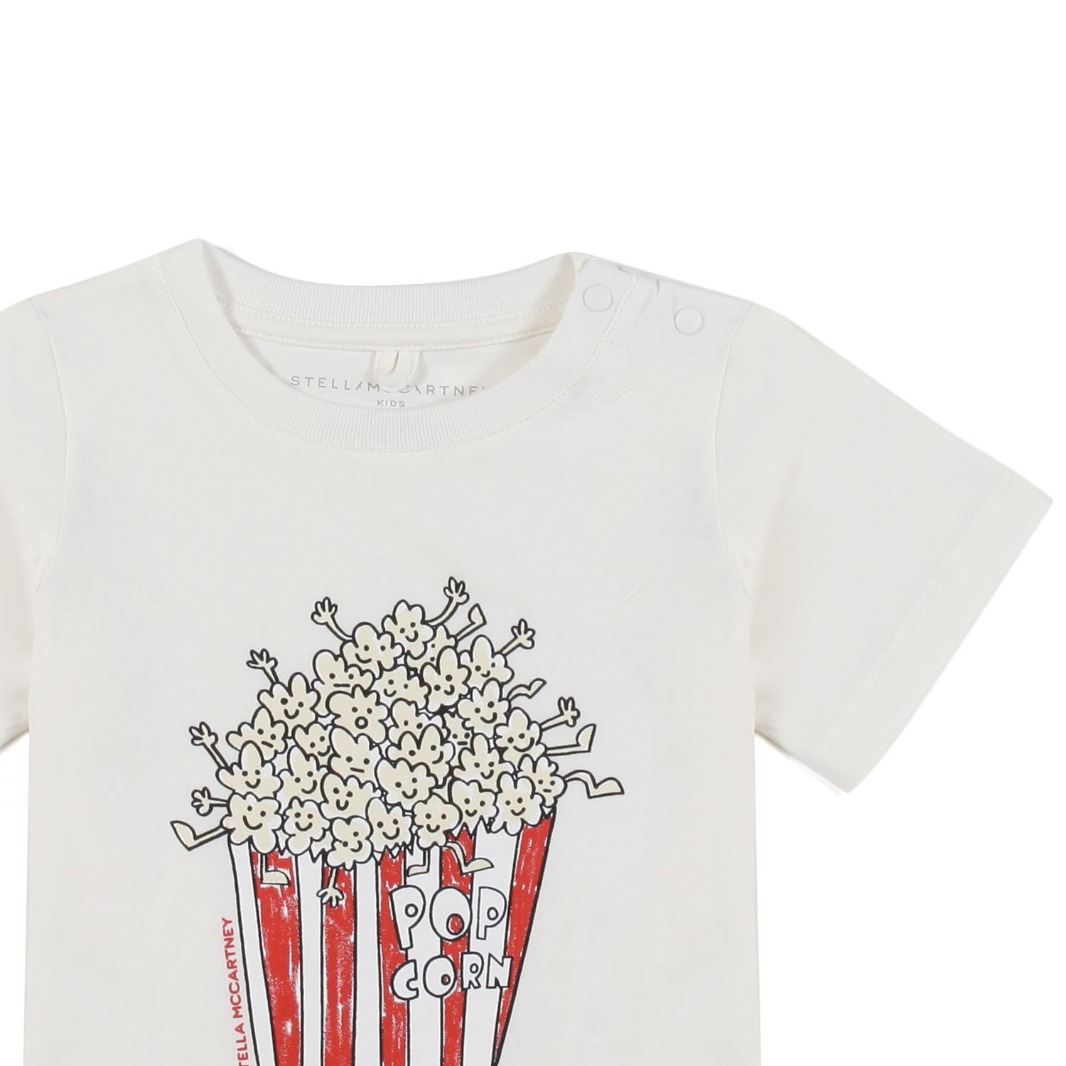 T-SHIRT BIANCA CON STAMPA POP-CORN BIMBA E BIMBO - annameglio.com abbigliamento moda