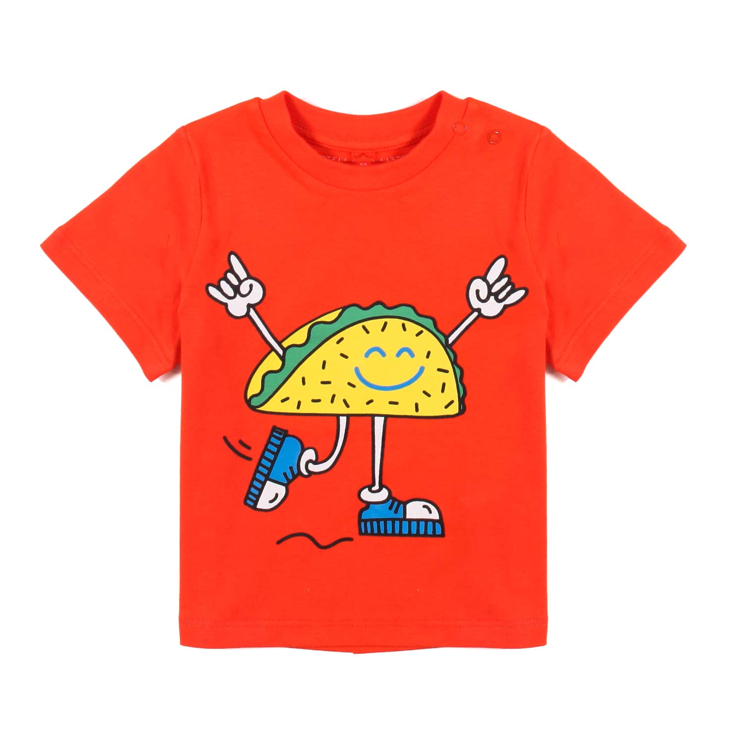 T-SHIRT ARANCIONE CON STAMPA TACO BIMBA E BIMBO - annameglio.com abbigliamento moda