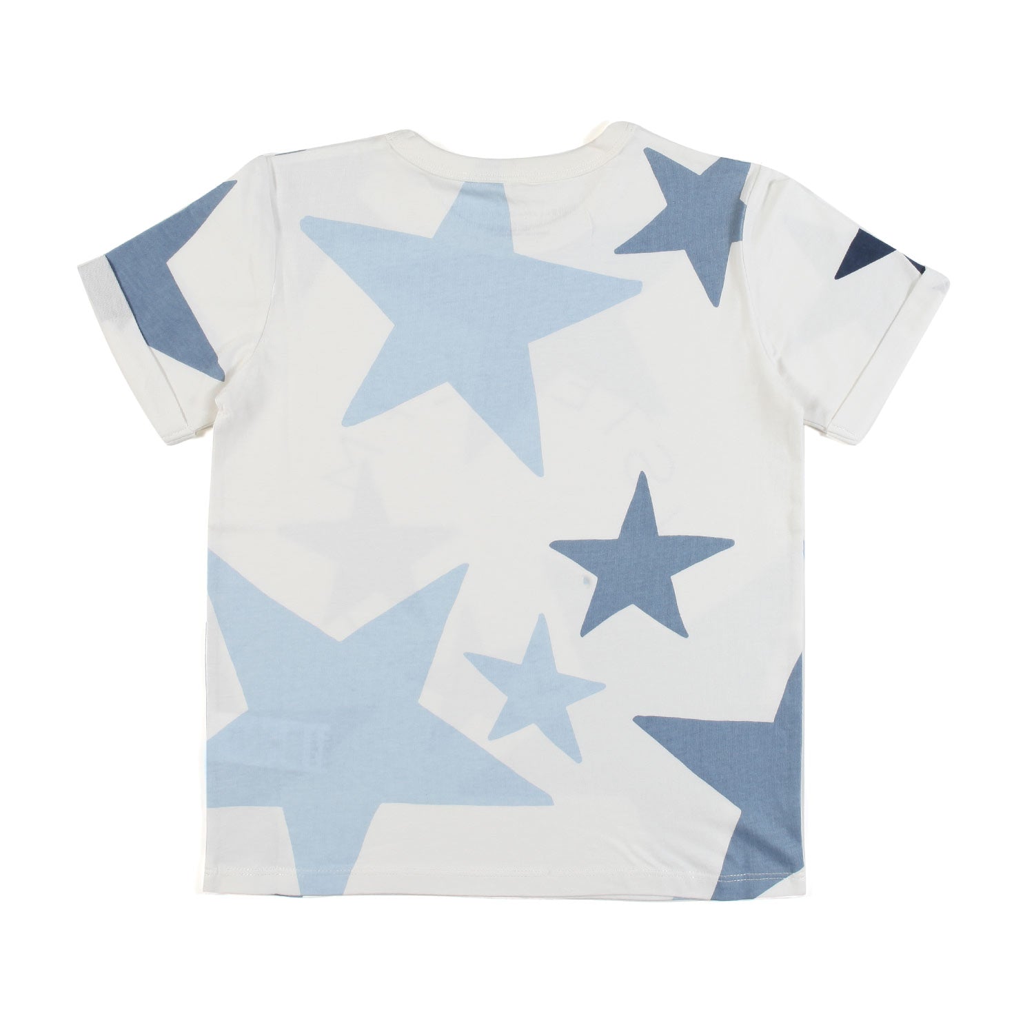 T-SHIRT UNISEX BIANCA CON STELLE BLU E CELESTI - annameglio.com abbigliamento moda
