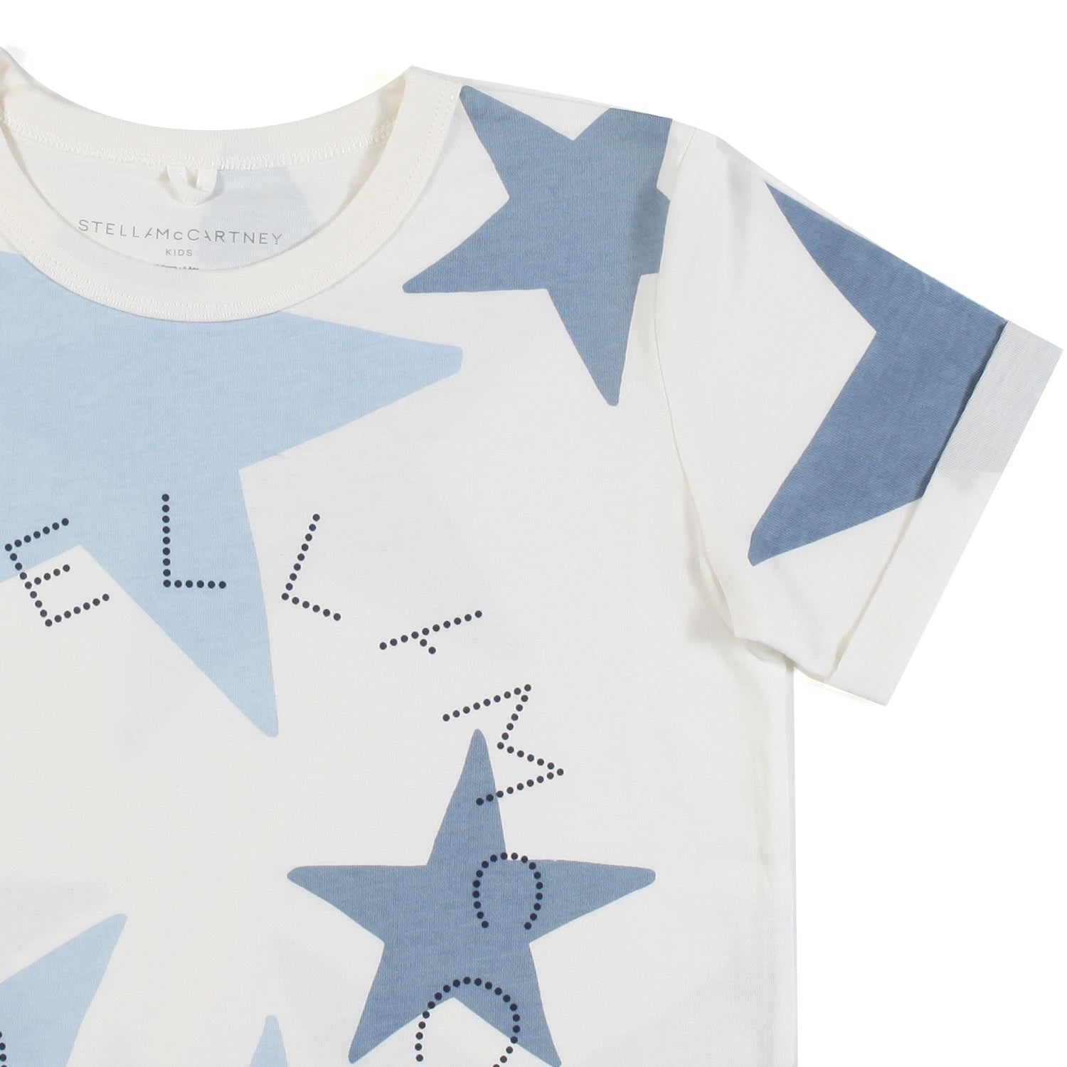 T-SHIRT UNISEX BIANCA CON STELLE BLU E CELESTI - annameglio.com abbigliamento moda