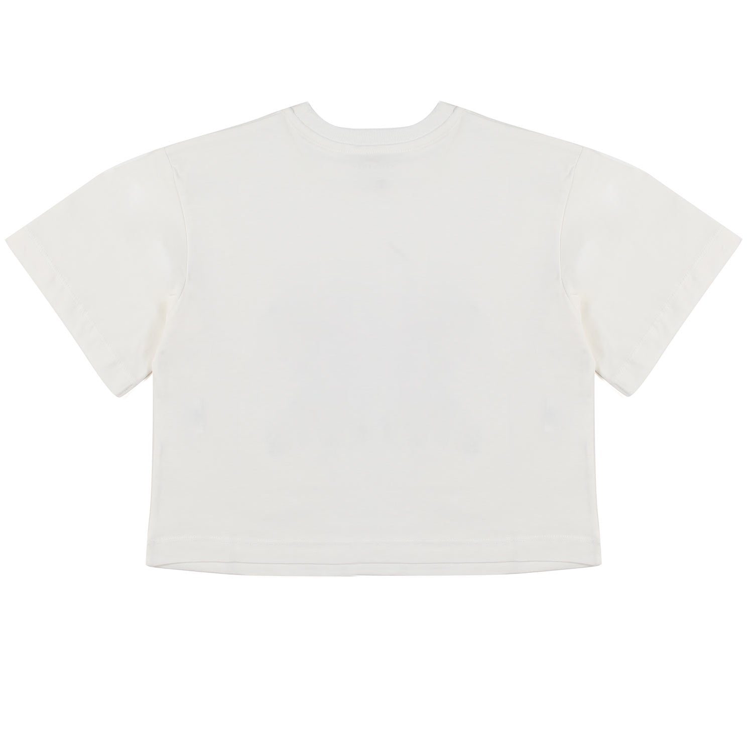 T-SHIRT CROPPED BIANCA CON STAMPA VERDE E NERA - annameglio.com abbigliamento moda