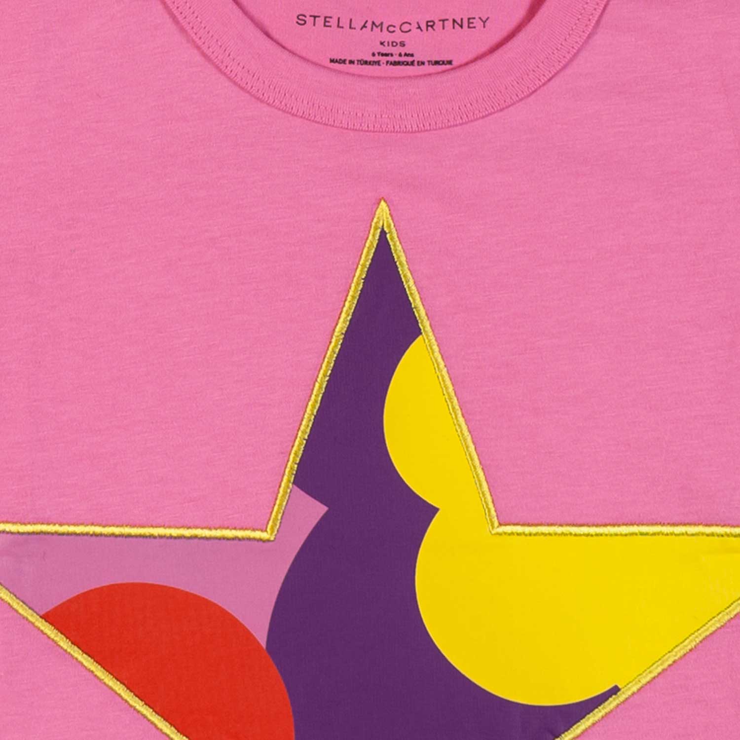 T-SHIRT ROSA CON STELLA MULTICOLOR E FRANGE - annameglio.com abbigliamento moda