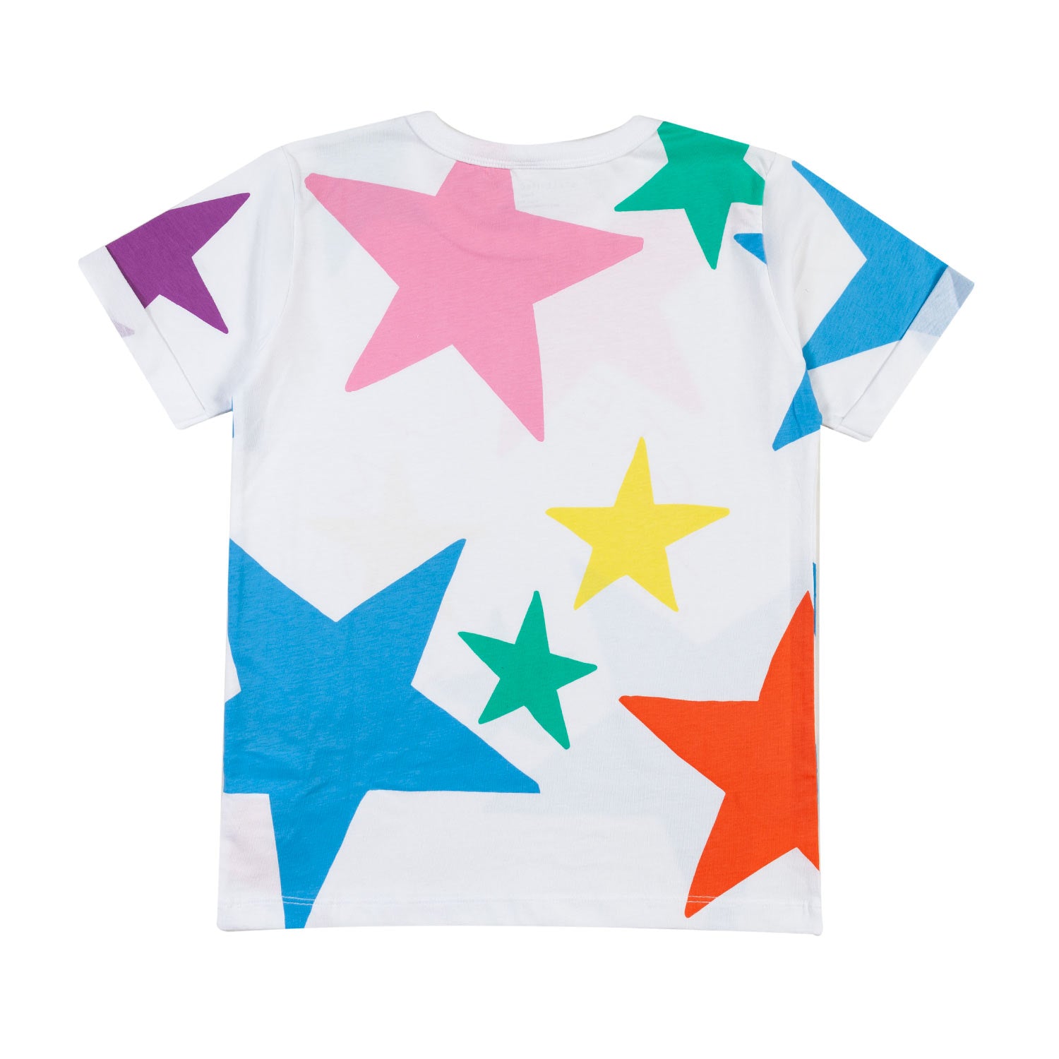 T-shirt bianca con stampa star multicolor - annameglio.com abbigliamento moda