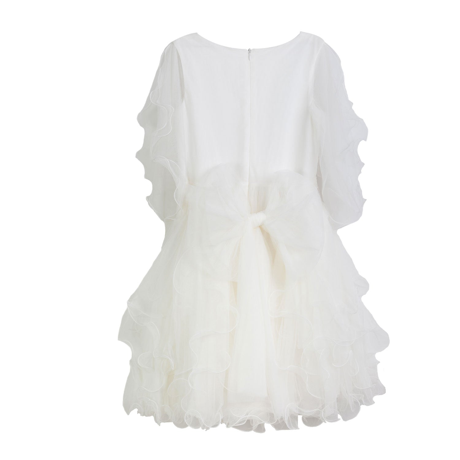 ABITO BIANCO LATTE IN TULLE A BALZE - annameglio.com abbigliamento moda