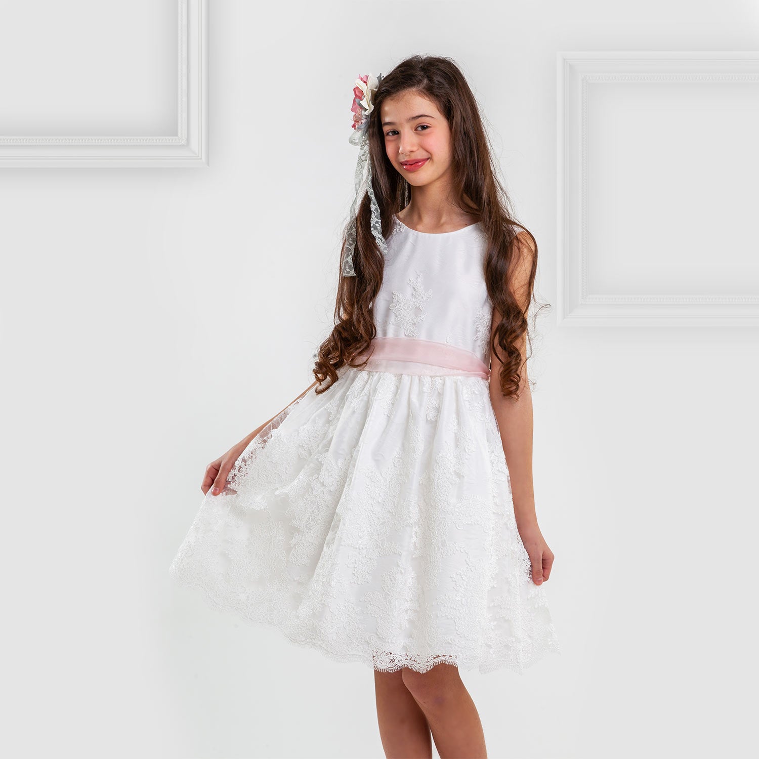 ABITO BIANCO LATTE IN TULLE RICAMATO E PIZZO - annameglio.com abbigliamento moda