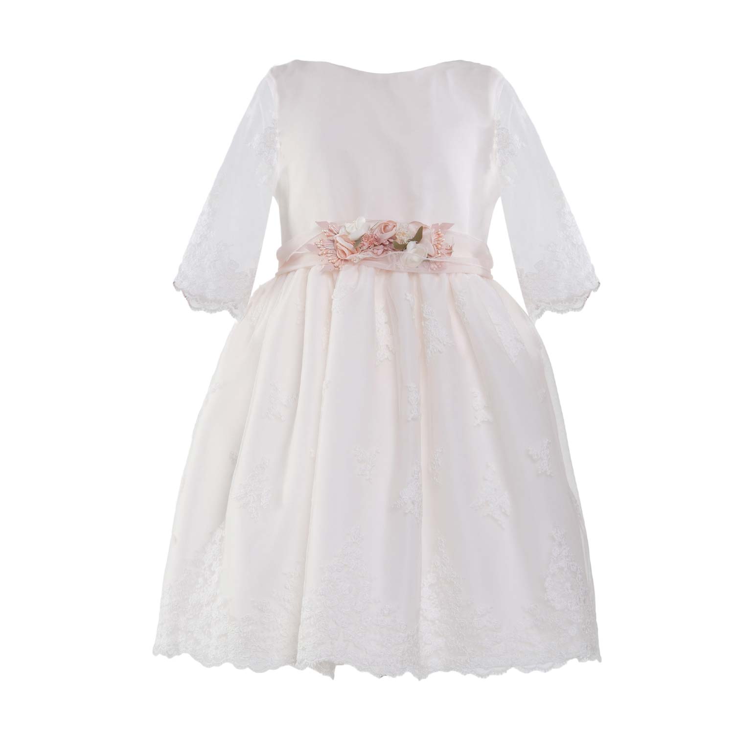 ABITO ROSA PALLIDO IN TULLE E PIZZO - annameglio.com abbigliamento moda